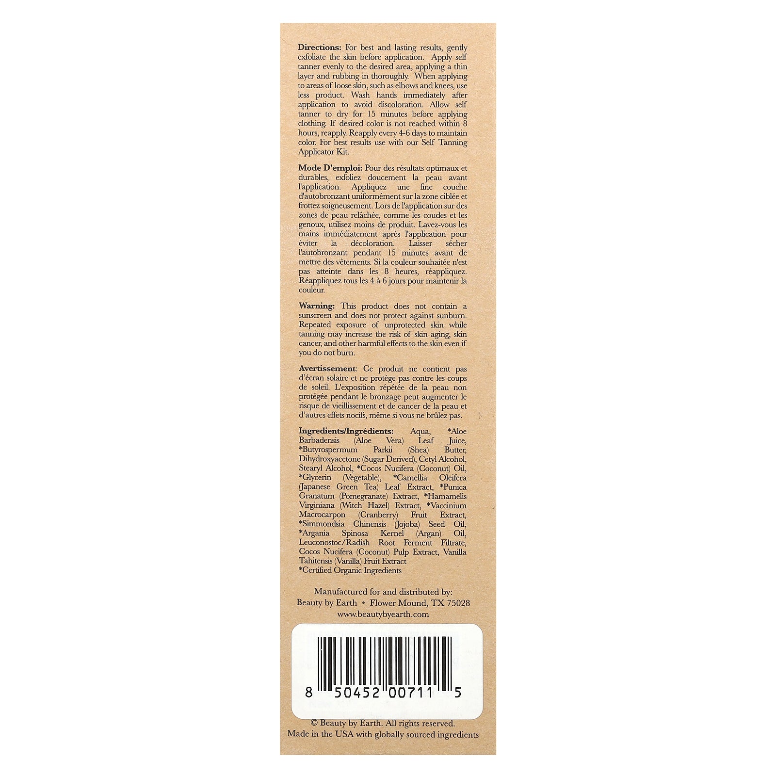 Foto 3 | Loción Autobronceadora Beauty By Earth Medium To Dark - Venta Internacional.