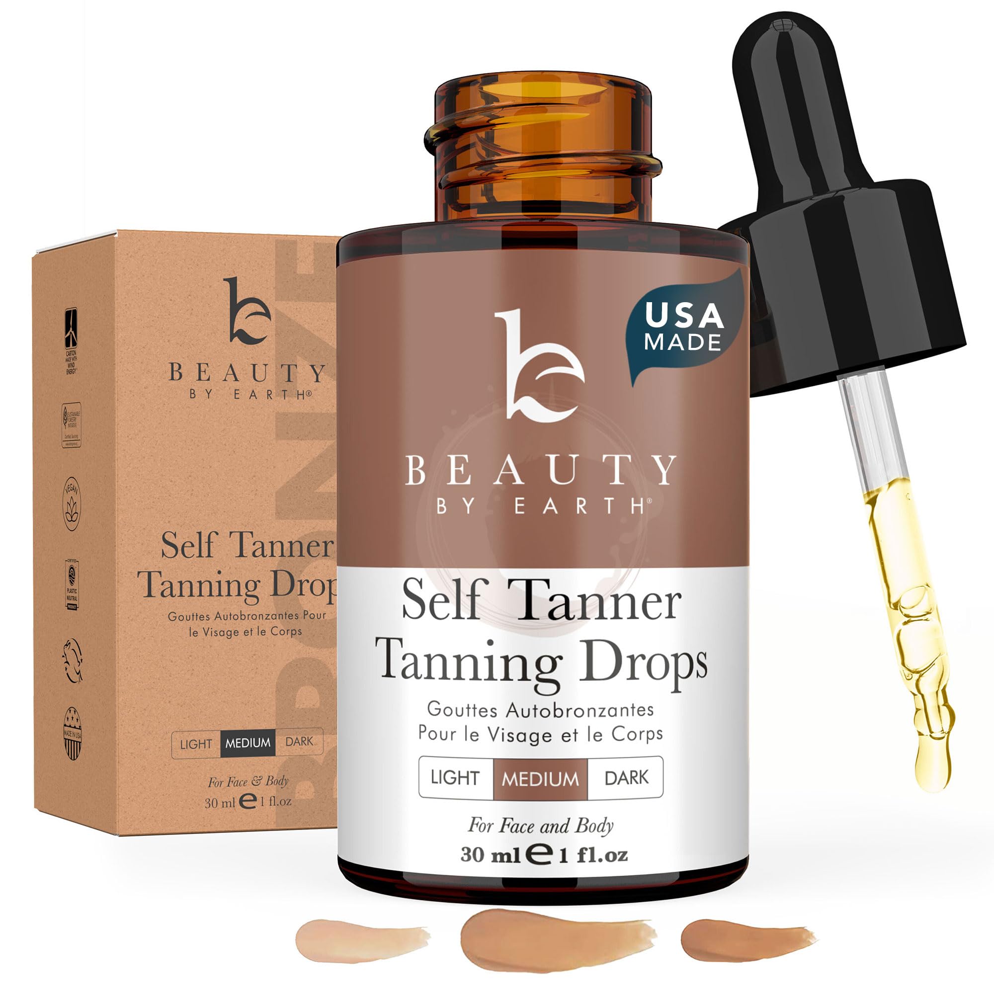 Foto 2 pulgar | Gotas Autobronceadoras Beauty By Earth Medium Face & Body - Venta Internacional.