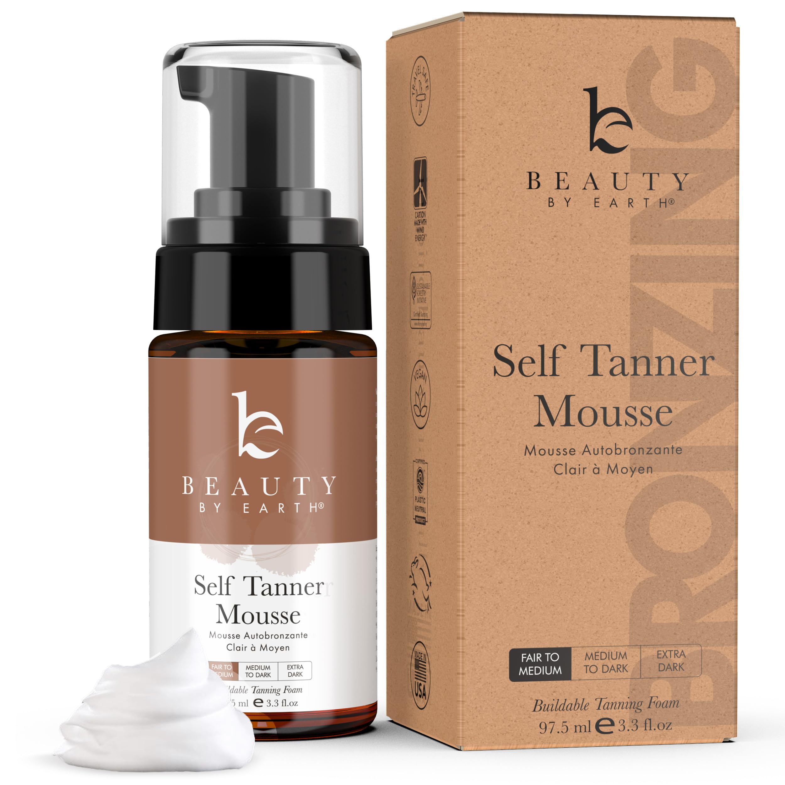 Foto 2 pulgar | Mousse Autobronceadora Beauty De Earth Con Ingredientes Naturales - Venta Internacional.