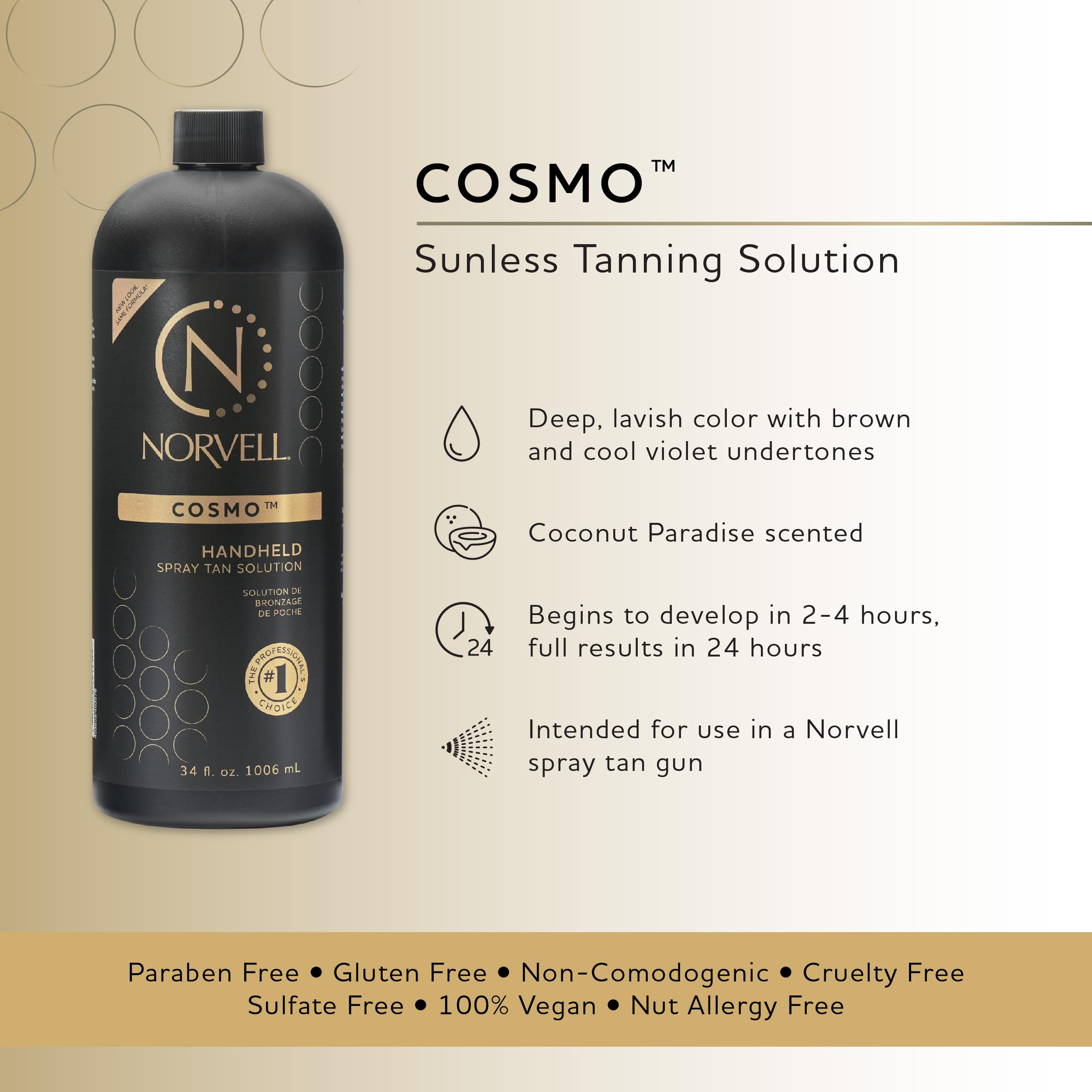 Foto 3 pulgar | Solución Bronceadora En Aerosol Norvell Cosmo 1l Con Extracto De Semilla De Tomate - Venta Internacional.