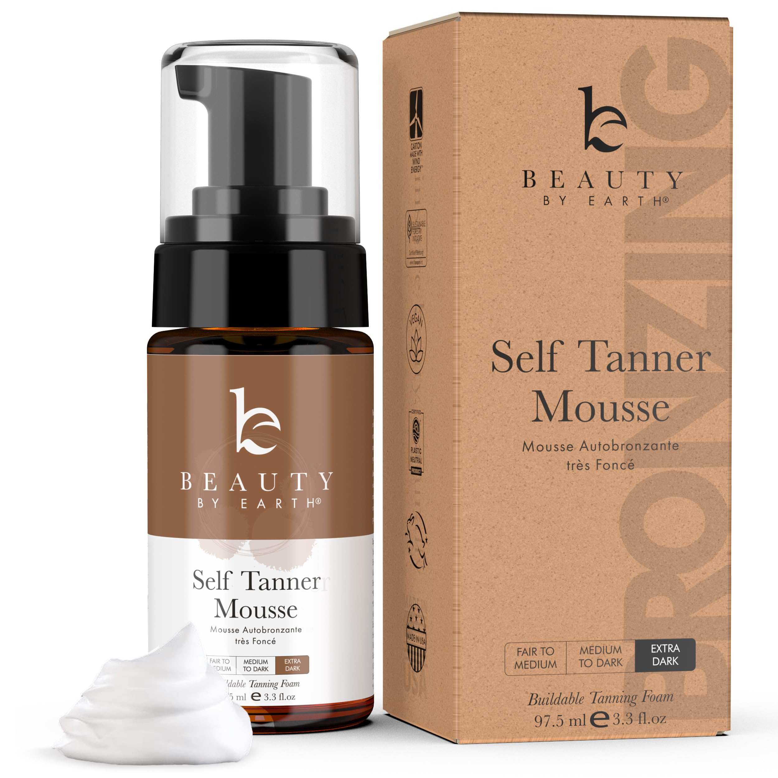 Foto 2 pulgar | Mousse Autobronceadora Beauty De Earth Ultra Dark - Venta Internacional.