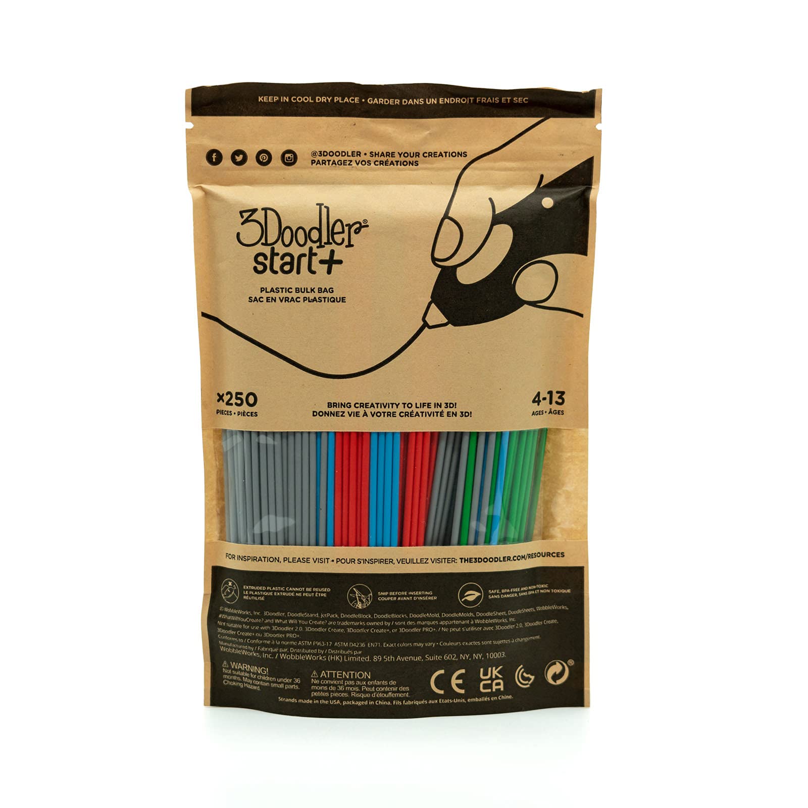 Foto 3 pulgar | Bolsa De Recarga De Filamentos Para Impresión 3d 3doodler Start  Más De 6 Años - Venta Internacional.