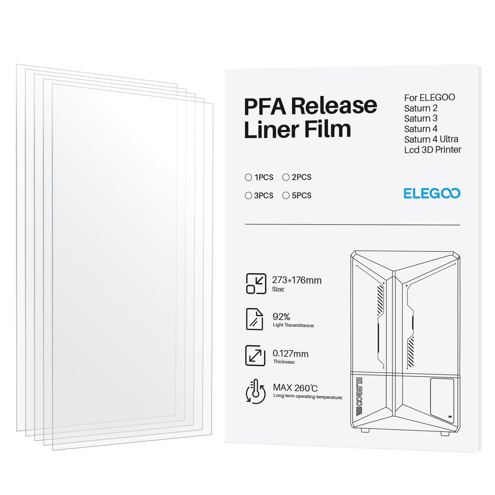 Foto 2 pulgar | Release Liner Film Elegoo Pfa 2.0 Para Saturn 4/4 Ultra/3/2 - Venta Internacional.