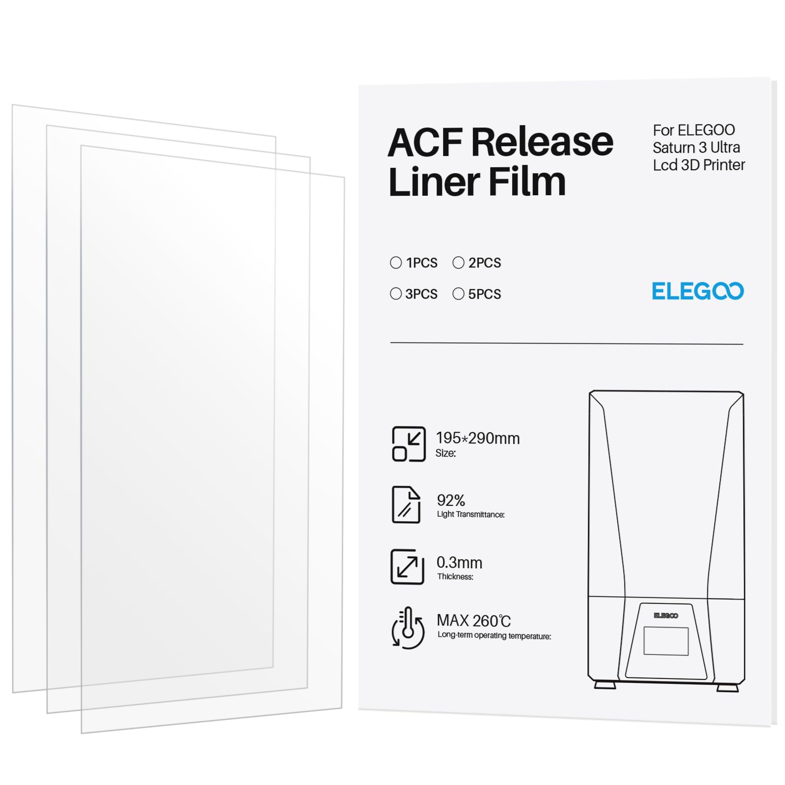 Foto 1 | Release Liner Film Elegoo Acf Para La Impresora 3d Saturn 3 Ultra Resin - Venta Internacional.