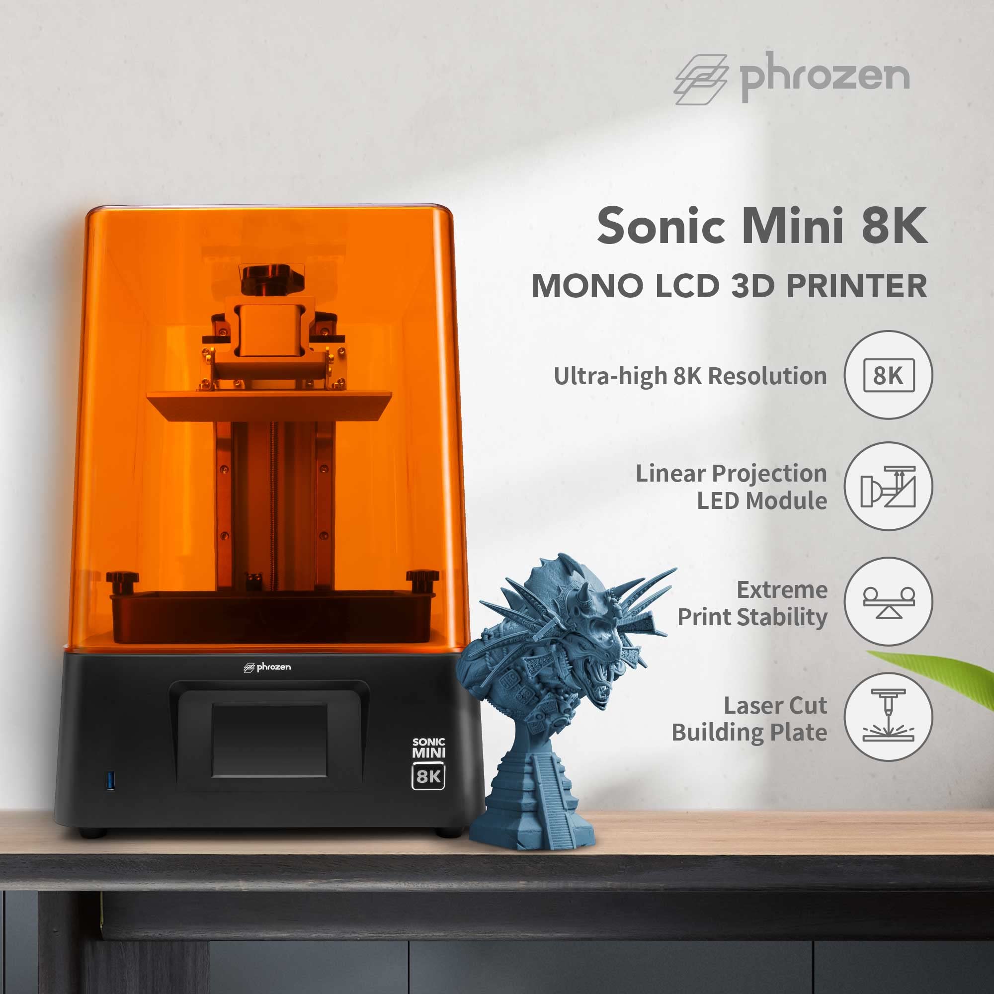 Foto 3 pulgar | Impresora 3d Phrozen Sonic Mini 8k Lcd De Resina, 22 Μm, 18 X 16,5 X 7,2 Cm - Venta Internacional.