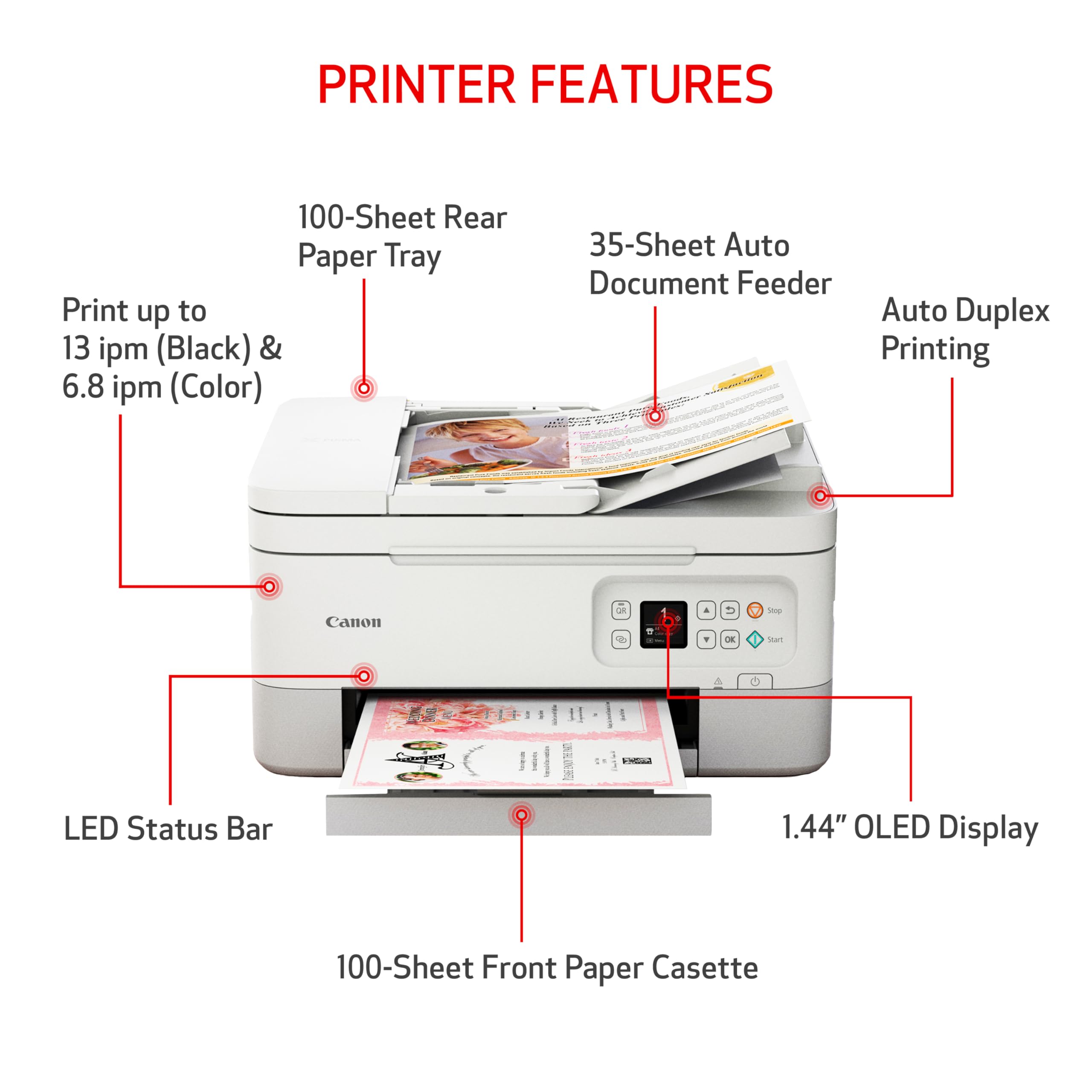 Foto 3 | Impresora Canon Pixma Tr7020a Multifunción Inalámbrica En Color - Venta Internacional.