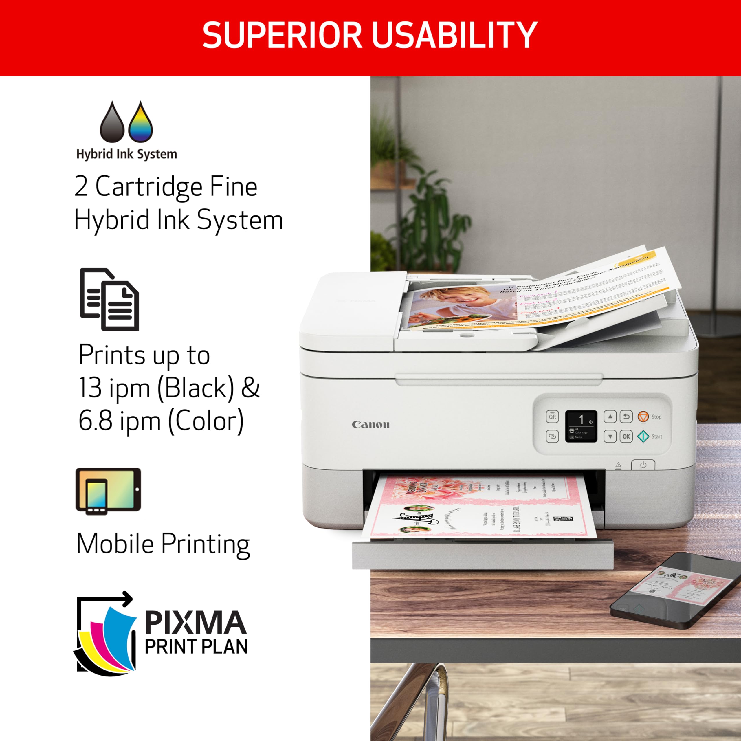 Foto 5 pulgar | Impresora Canon Pixma Tr7020a Multifunción Inalámbrica En Color - Venta Internacional.