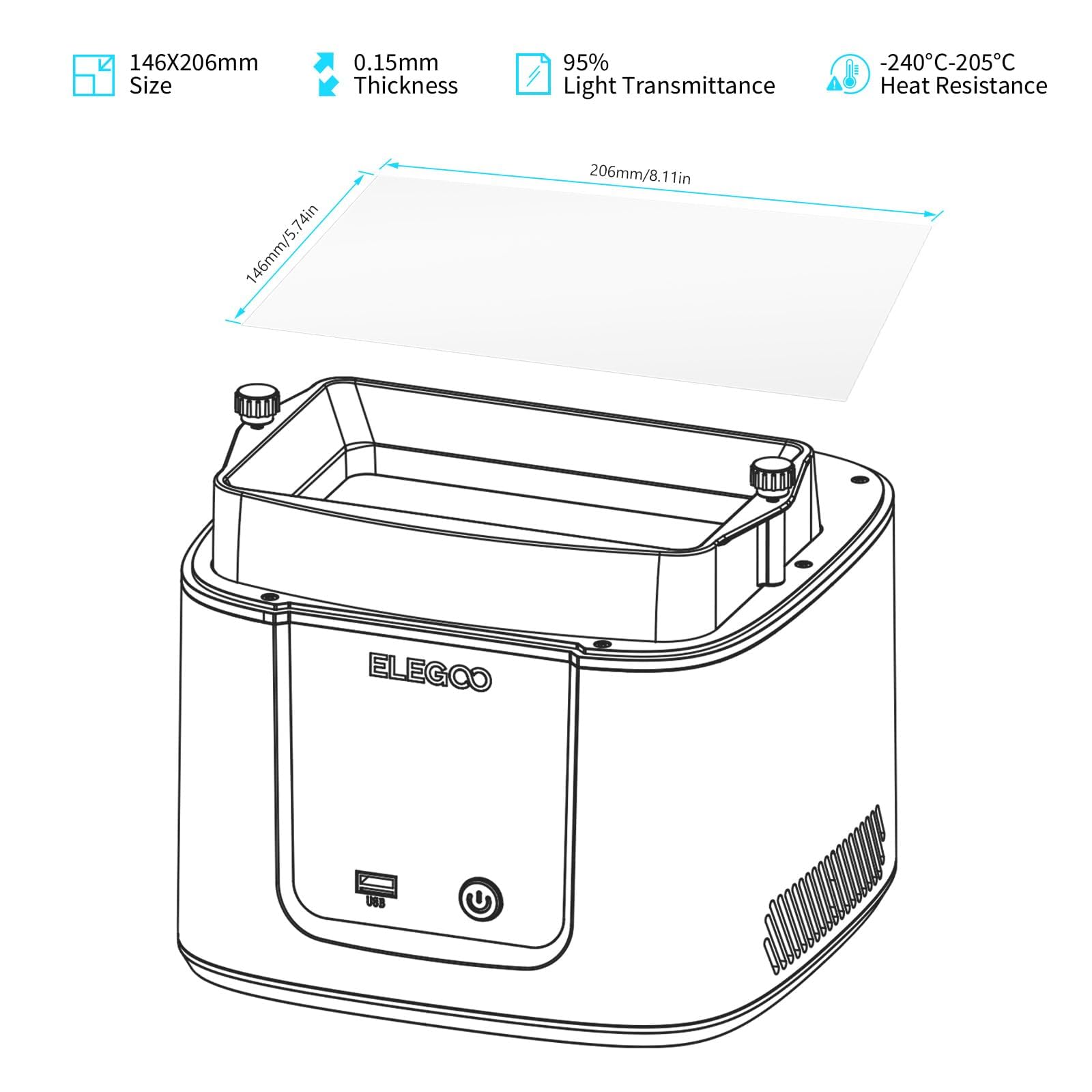 Foto 5 | Fep Lanza La Película Elegoo Para La Impresora Mars 4, 5 Y 5 Ultra 3d - Venta Internacional.