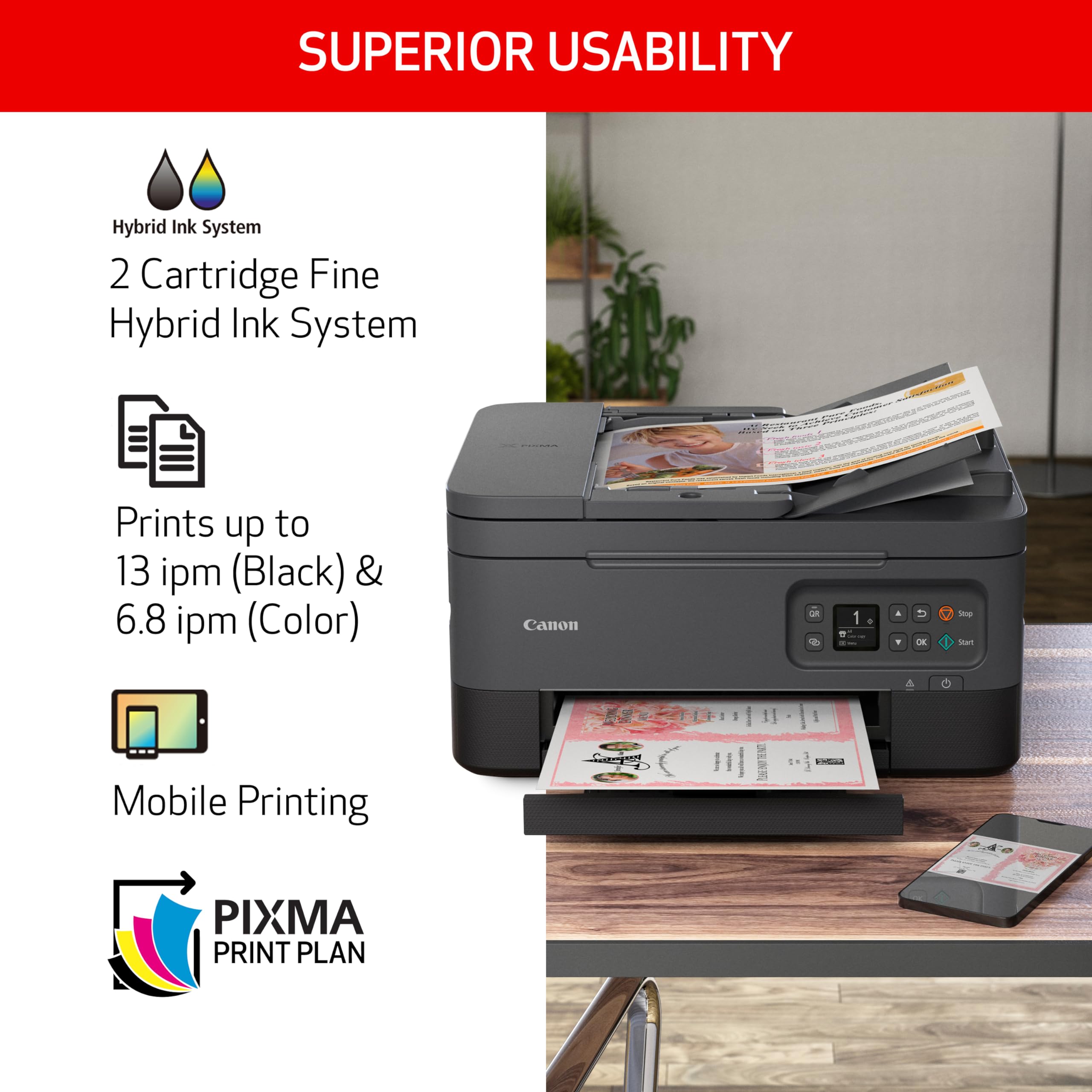 Foto 5 pulgar | Impresora Canon Pixma Tr7020a Multifunción Inalámbrica En Color - Venta Internacional.