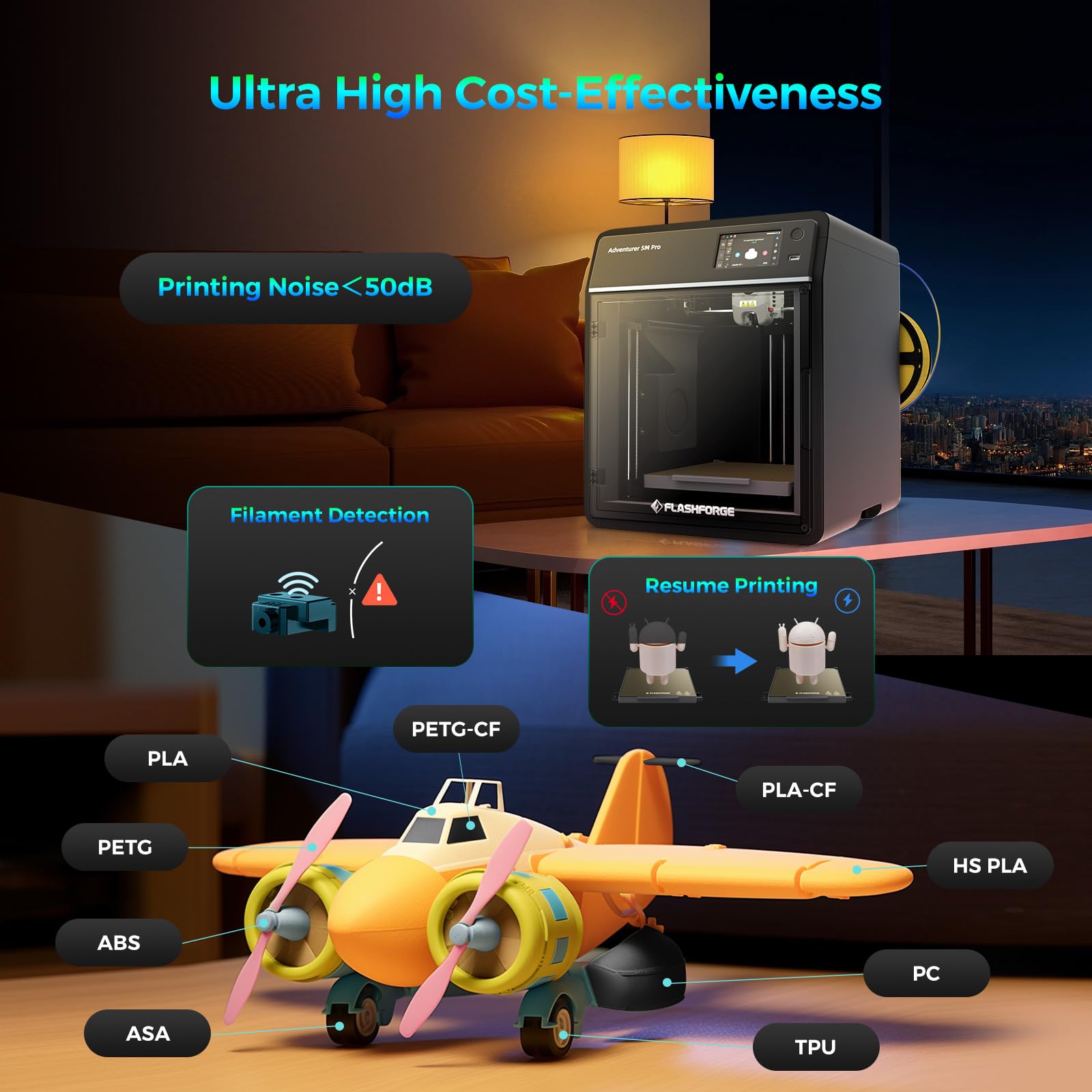 Foto 5 | Impresora 3d Flashforge Adventurer 5m Pro De Alta Velocidad Con Nivelación Automática - Venta Internacional.