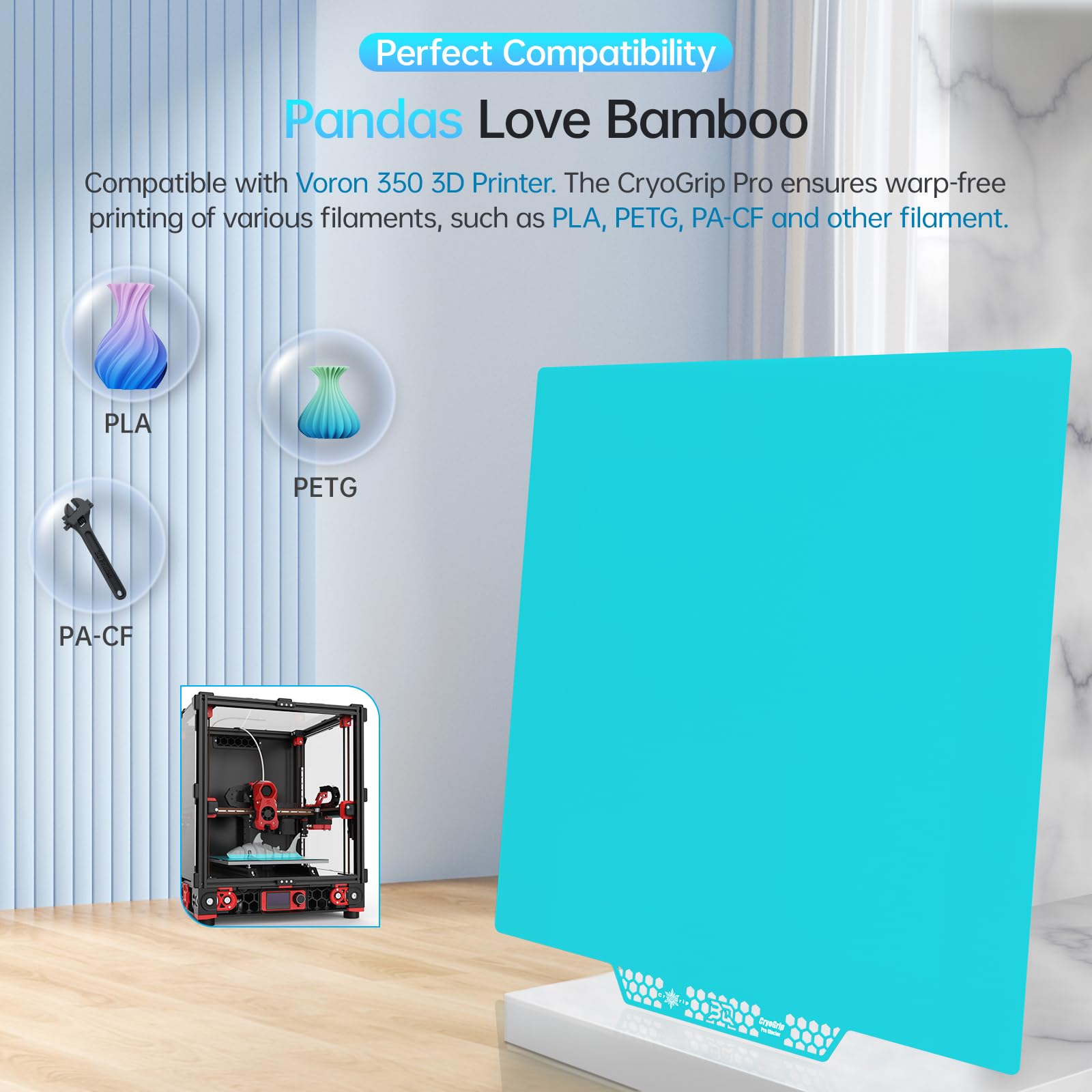 Foto 5 | Placa De Construcción Biqu Cryogrip Pro Glacier 356x356 Mm Para Voron 350 - Venta Internacional.