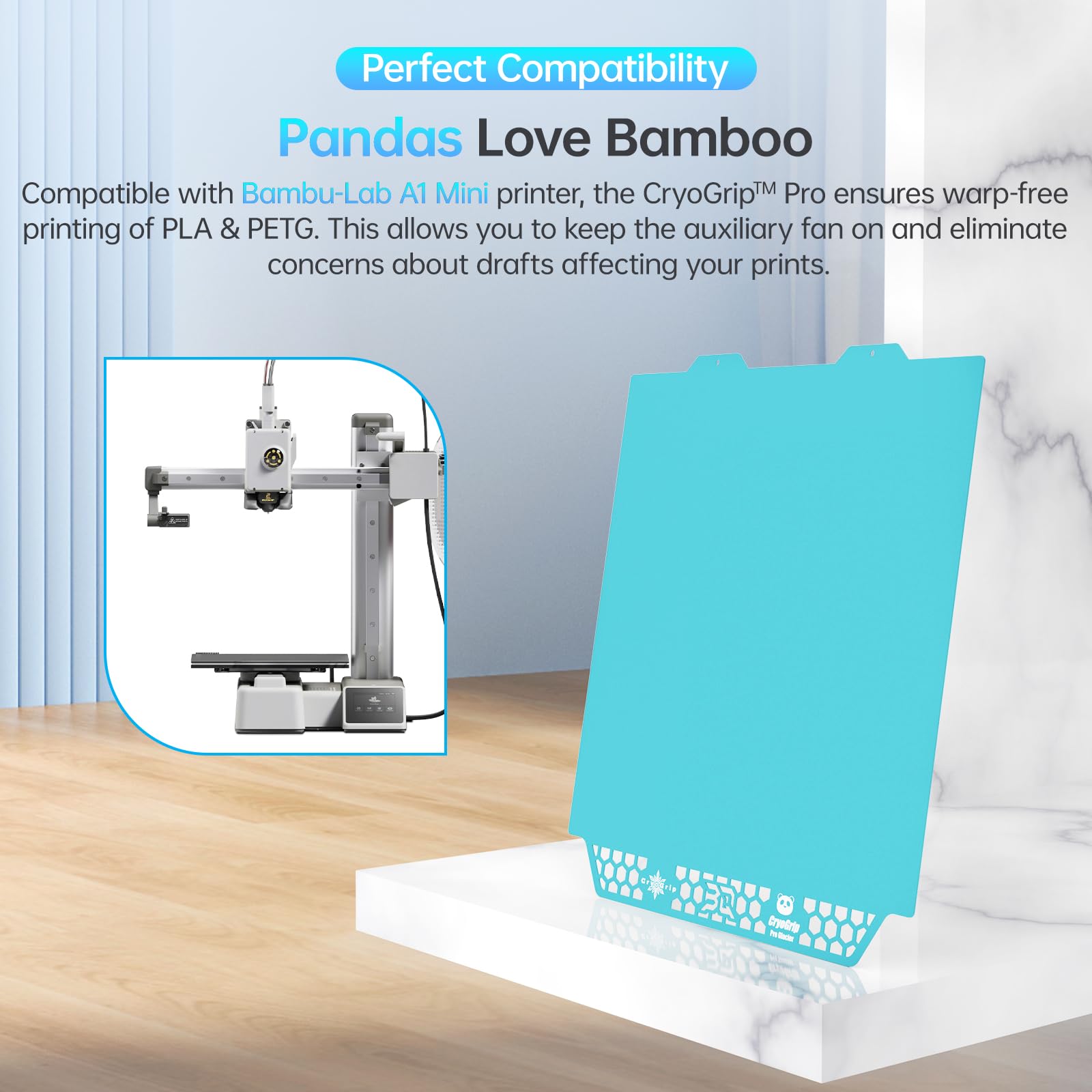 Foto 5 | Placa De Construcción Biqu Cryogrip Pro Glacier De 184 X 184 Mm Para Bambu-lab A1 - Venta Internacional.