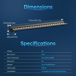 Foto 7 | Kit De Actualización De Tiras De Luz Led Biqu Panda Lux Para Bambu-lab - Venta Internacional.