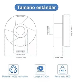 Foto 4 | Filamento Pla de 1,75 mm Precisión Dimensional de +/- 0,02 Negro