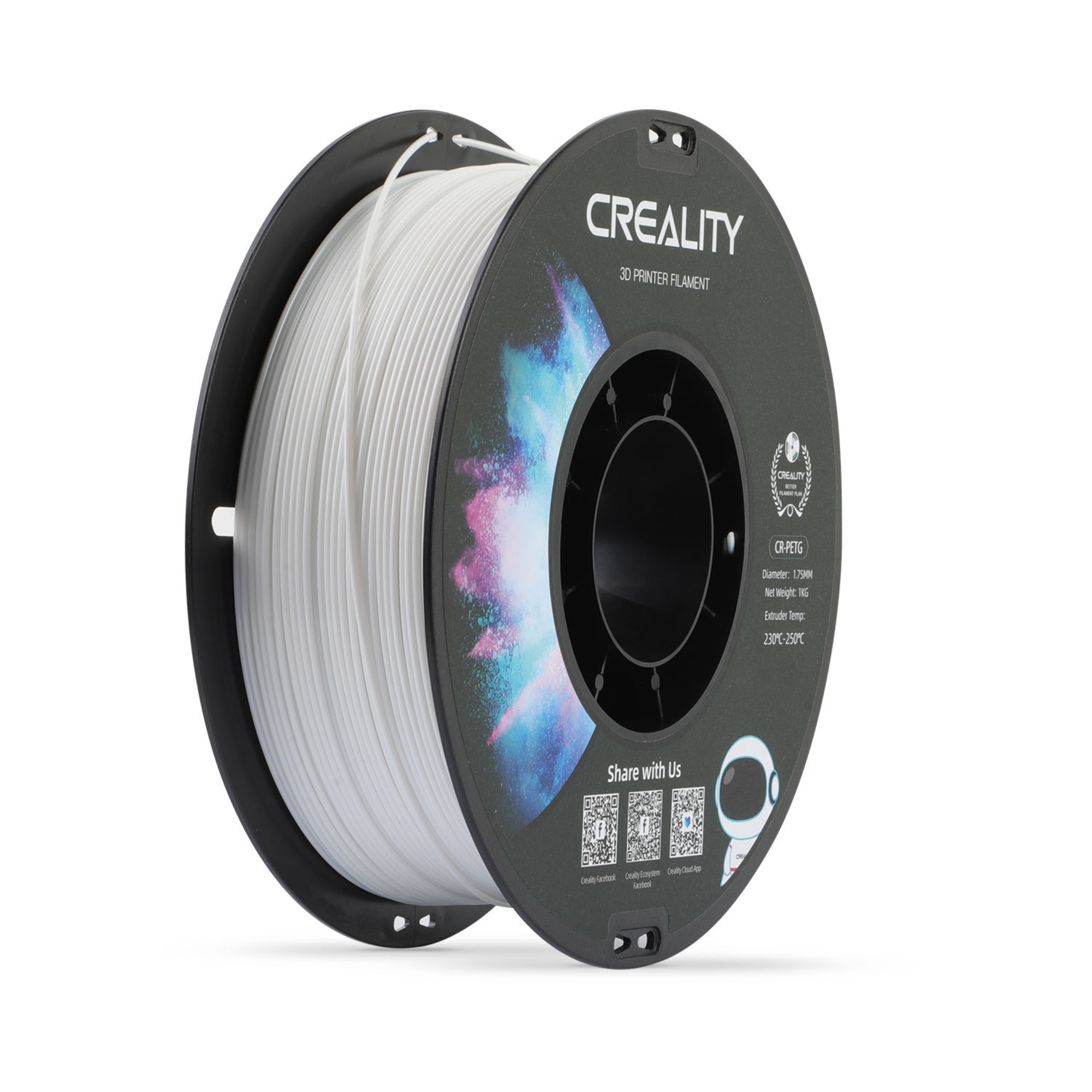Foto 1 | Filamento De Impresión 3d Petg 1.75 Mm 1kg Creality Blanco