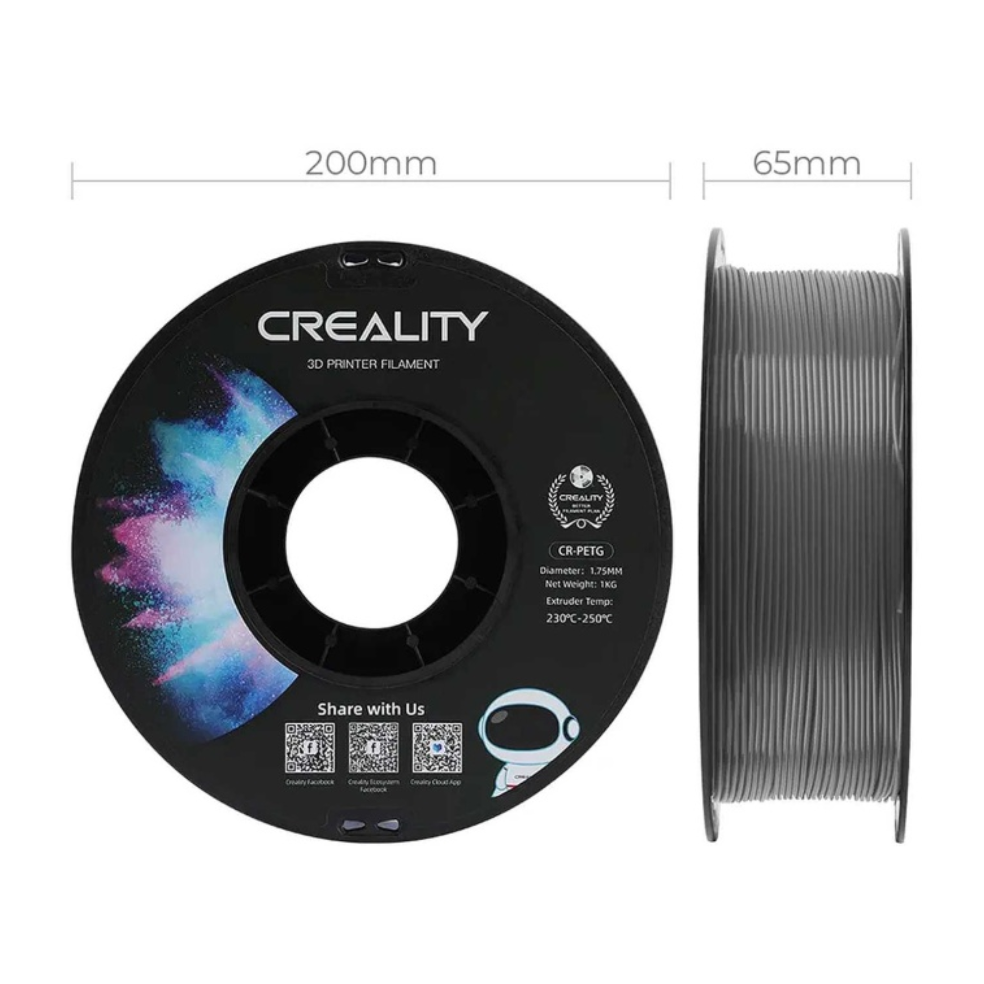 Foto 4 pulgar | Filamento Para Impresora 3d De Creality Petg 1kg Gris