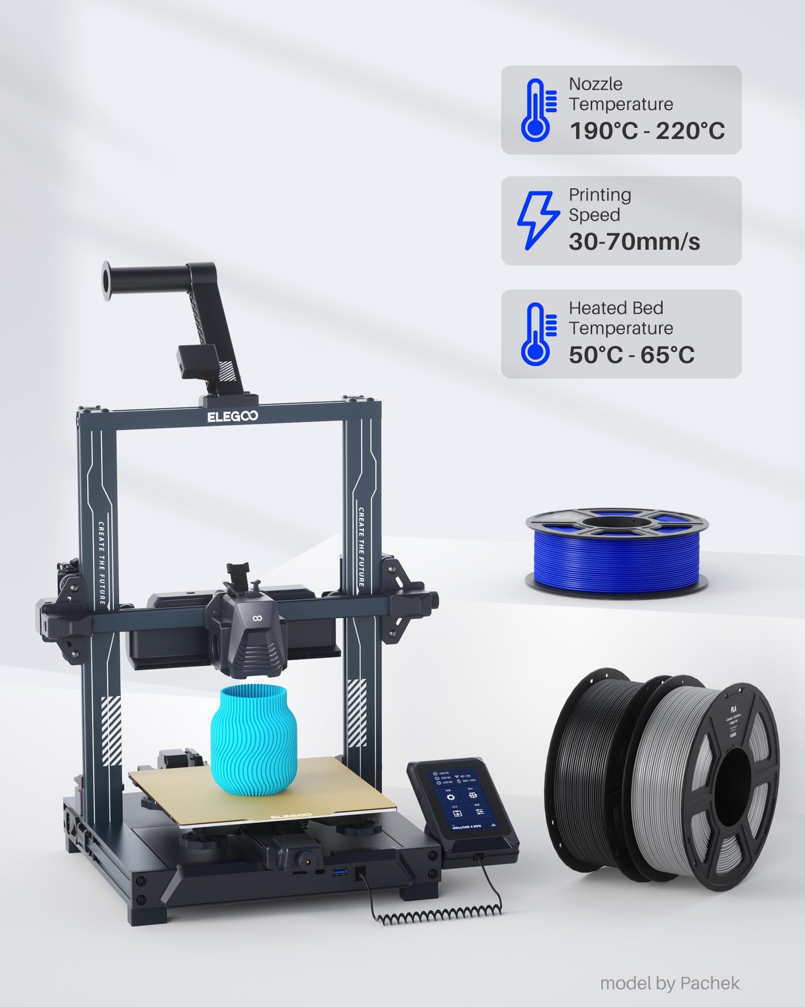 Foto 6 pulgar | Filamento Para Impresora 3d Elegoo Pla De 1,75 Mm, Color Beige, 1 Kg - Venta Internacional.