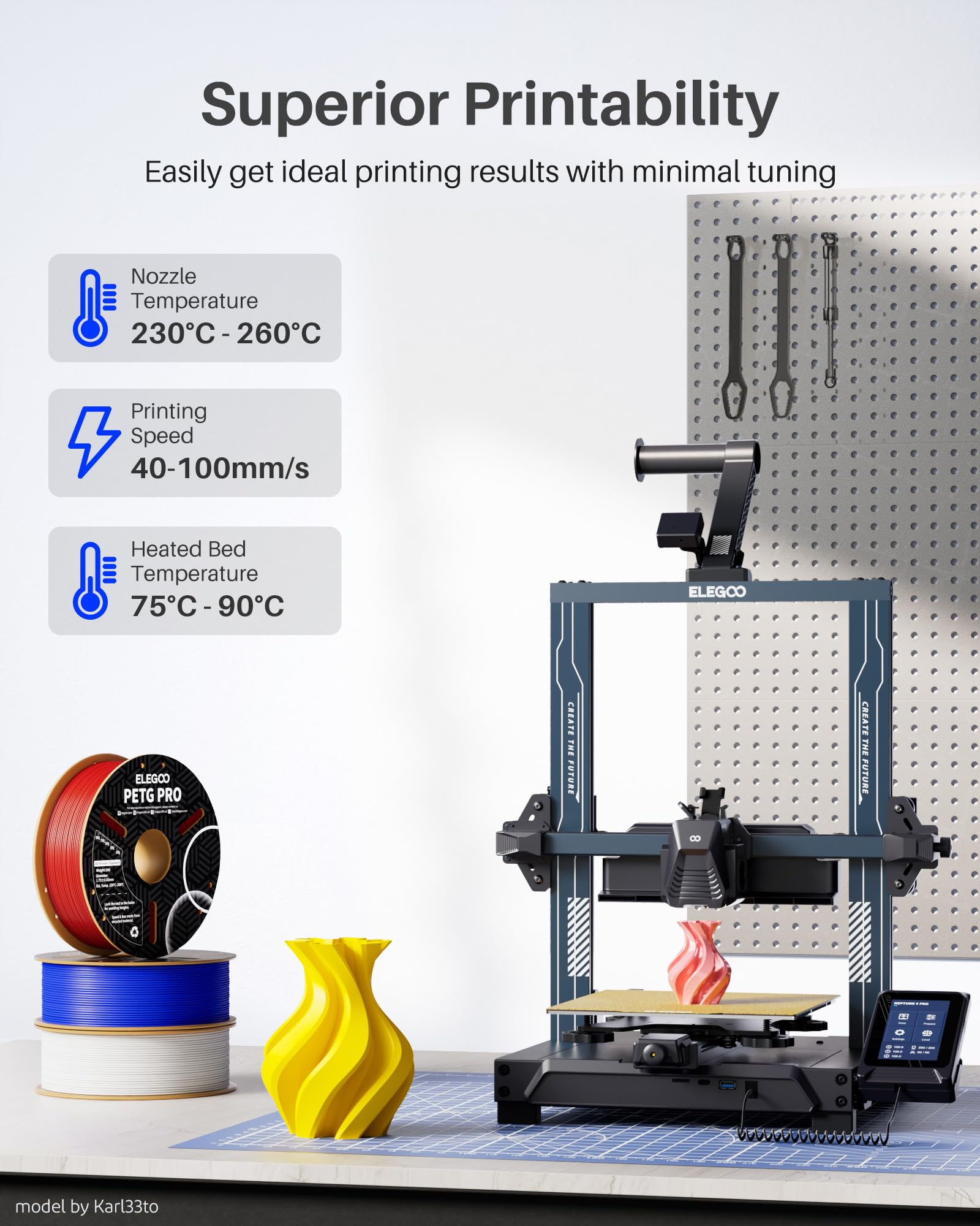 Foto 6 pulgar | Filamento Para Impresora 3d Elegoo Petg Pro, 1,75 Mm, Blanco, 1 Kg - Venta Internacional.