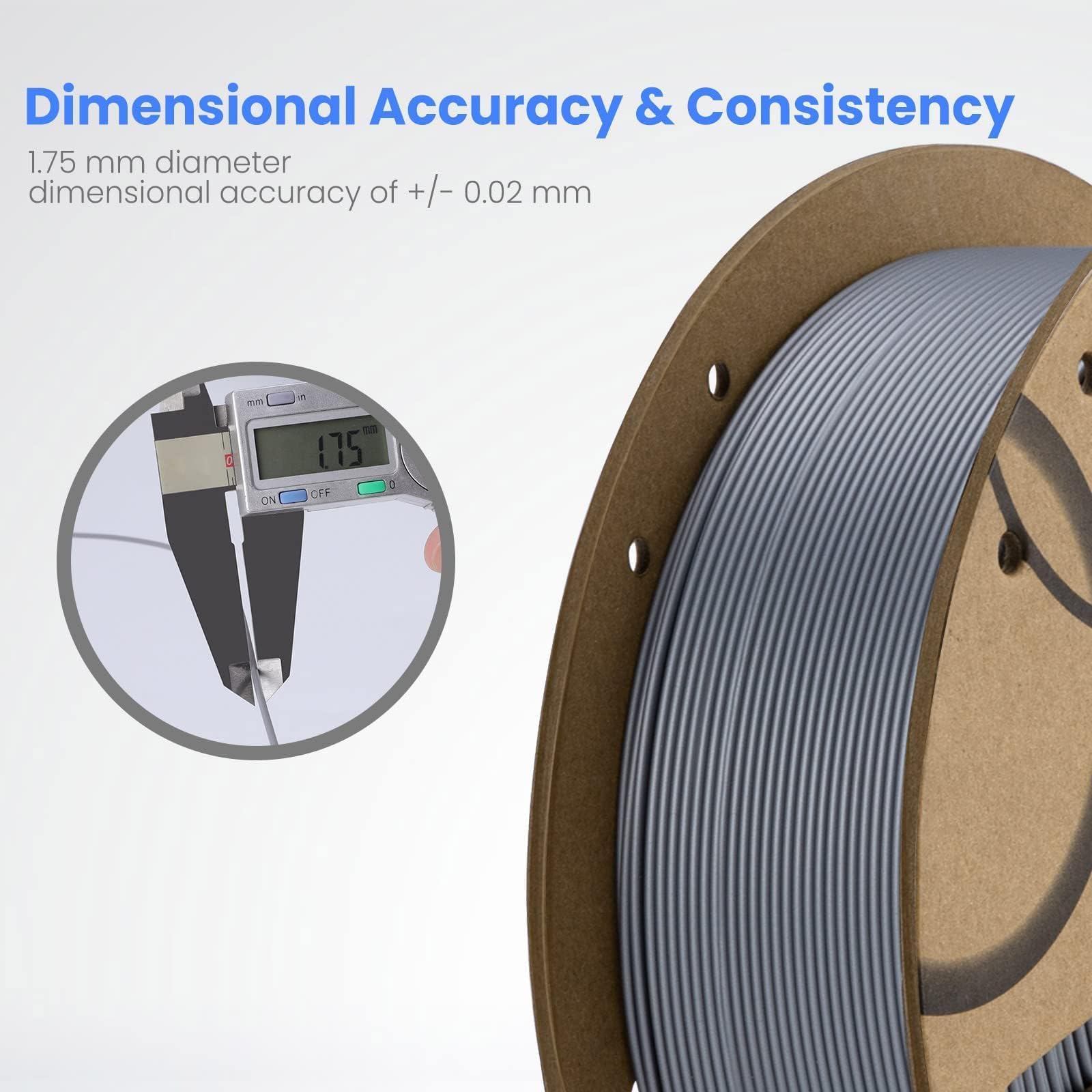 Foto 3 | Filamento Para Impresora 3d Elegoo Pla De 1,75 Mm, Gris Espacial, 1 Kg - Venta Internacional.