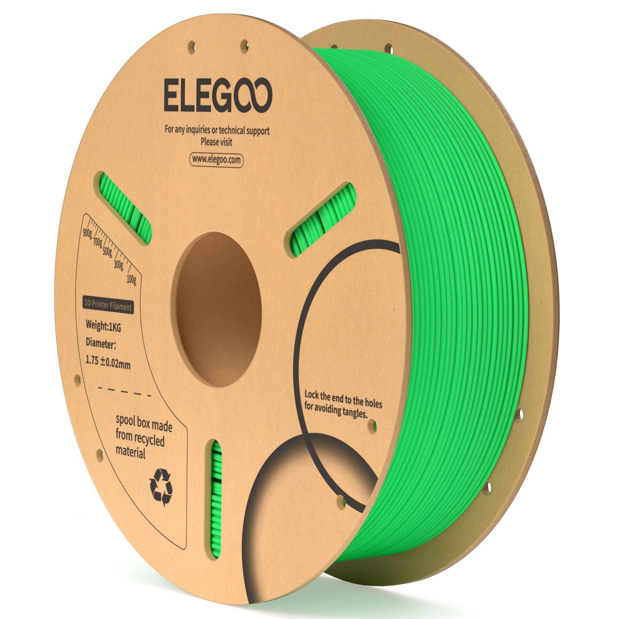 Foto 2 pulgar | Filamento Para Impresora 3d Elegoo Pla, Verde Neón, 1,75 Mm, 1 Kg - Venta Internacional.