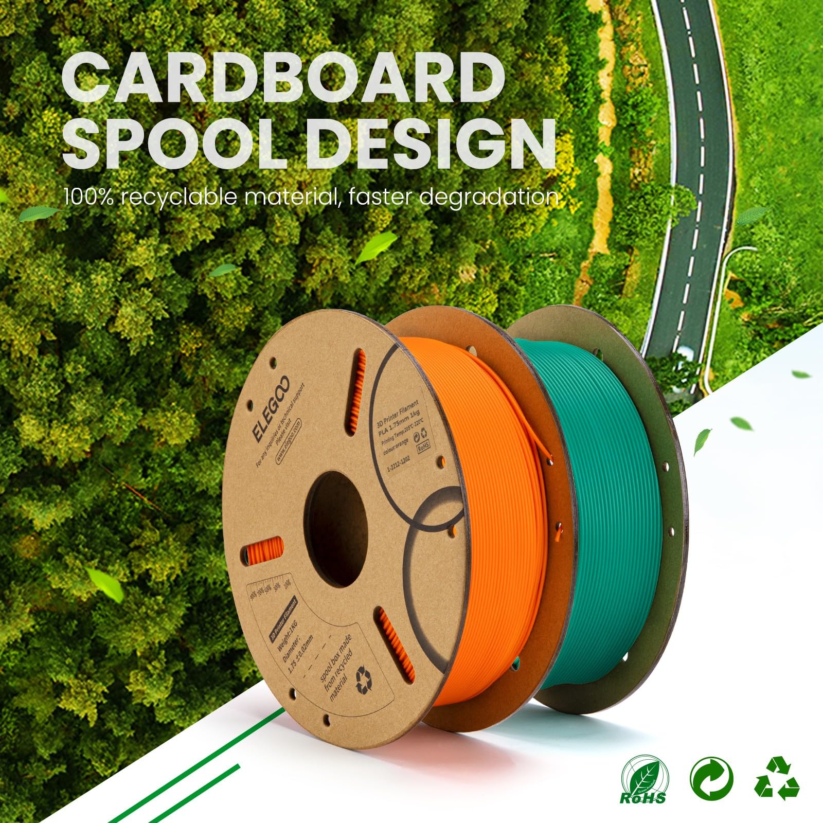 Foto 8 pulgar | Filamento Para Impresora 3d Elegoo Pla, Verde Neón, 1,75 Mm, 1 Kg - Venta Internacional.