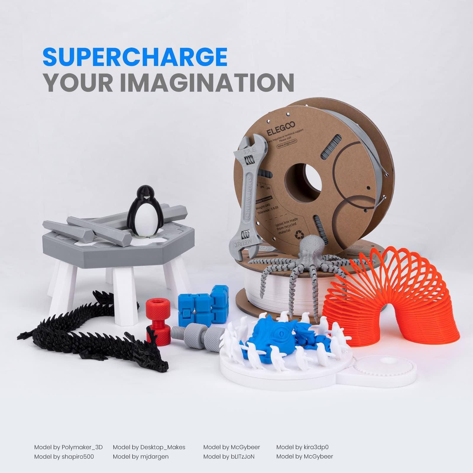 Foto 7 pulgar | Filamento Para Impresora 3d Elegoo Pla 1.75 Mm Rojo 1 Kg - Venta Internacional.