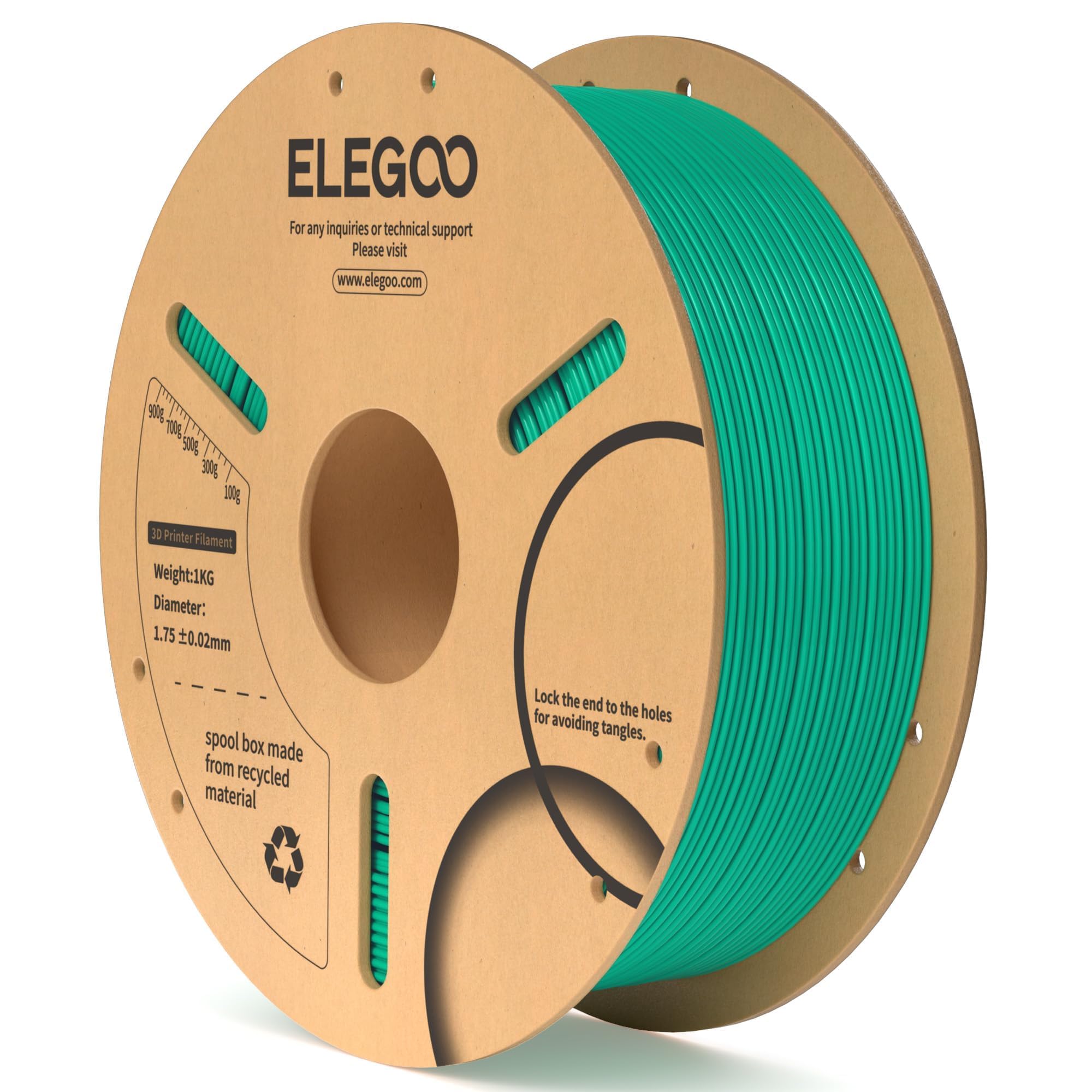 Foto 2 pulgar | Filamento Para Impresora 3d Elegoo Pla De 1,75 Mm, Color Verde Mar, 1 Kg - Venta Internacional.