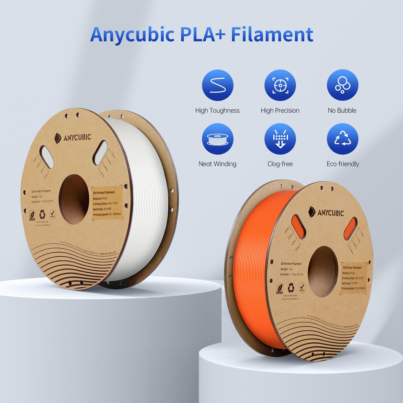 Foto 3 pulgar | Filamento Para Impresora 3d Anycubic Pla Plus De 1,75 Mm, Paquete De 1 Kg - Venta Internacional.