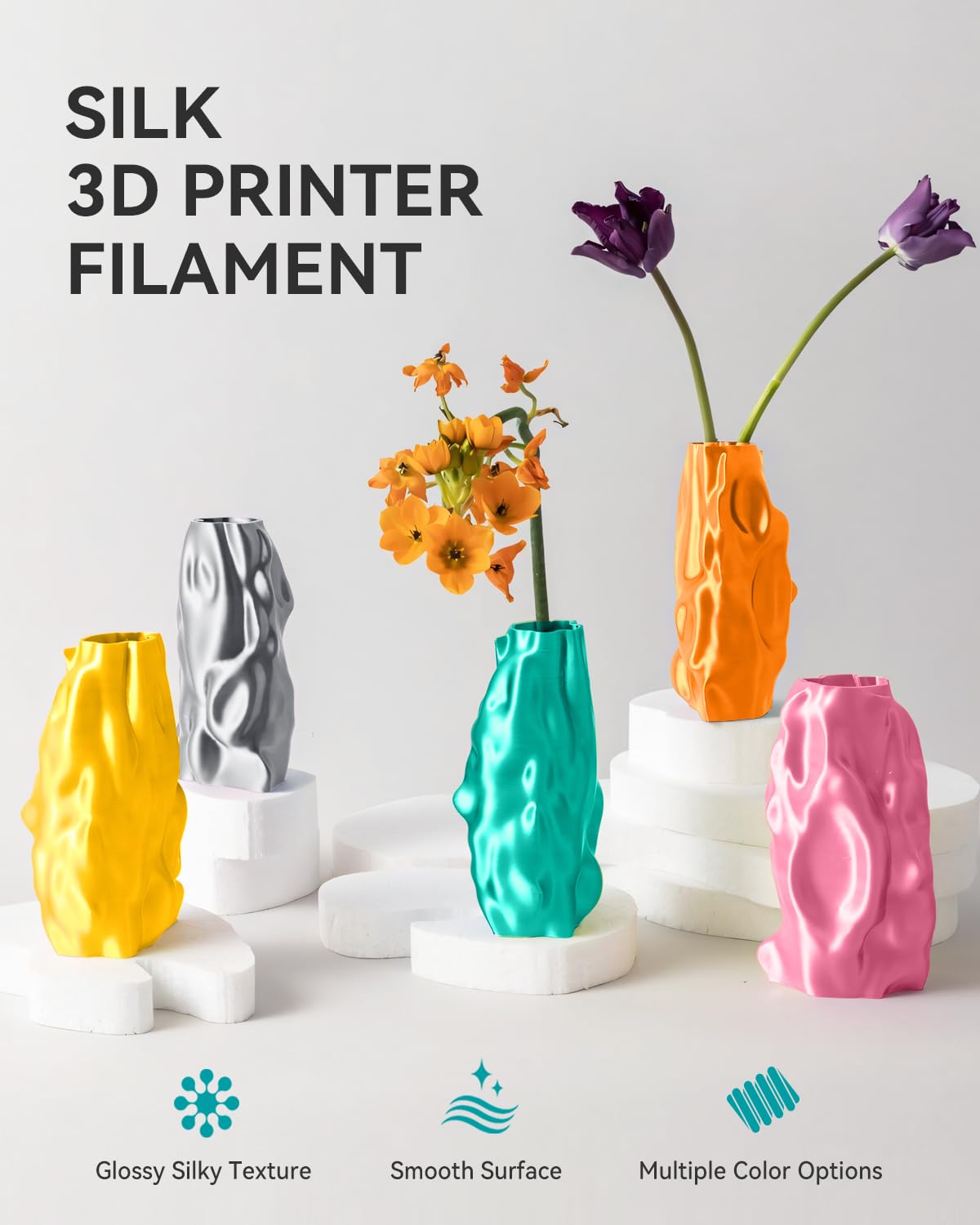 Foto 3 pulgar | Filamento Para Impresora 3d Sunlu Silk Pla, 1,75 Mm, 1 Kg, Color Gris - Venta Internacional.