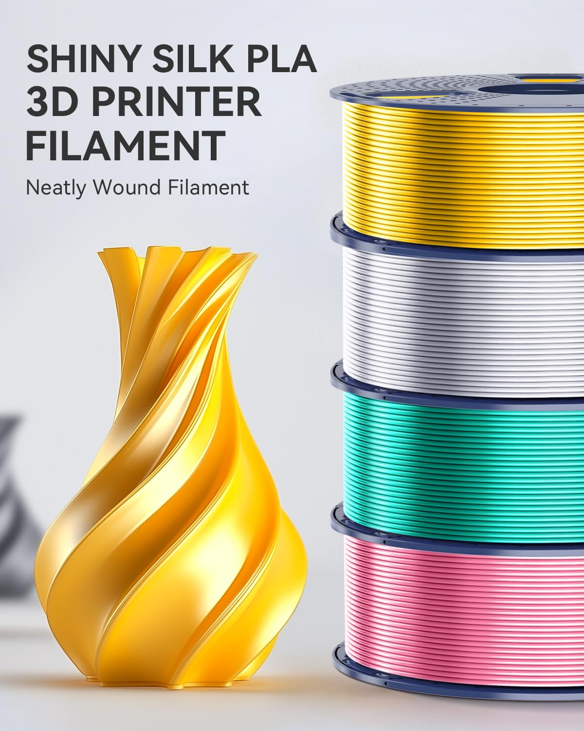 Foto 5 pulgar | Filamento Para Impresora 3d Sunlu Silk Pla, 1,75 Mm, 1 Kg, Color Gris - Venta Internacional.