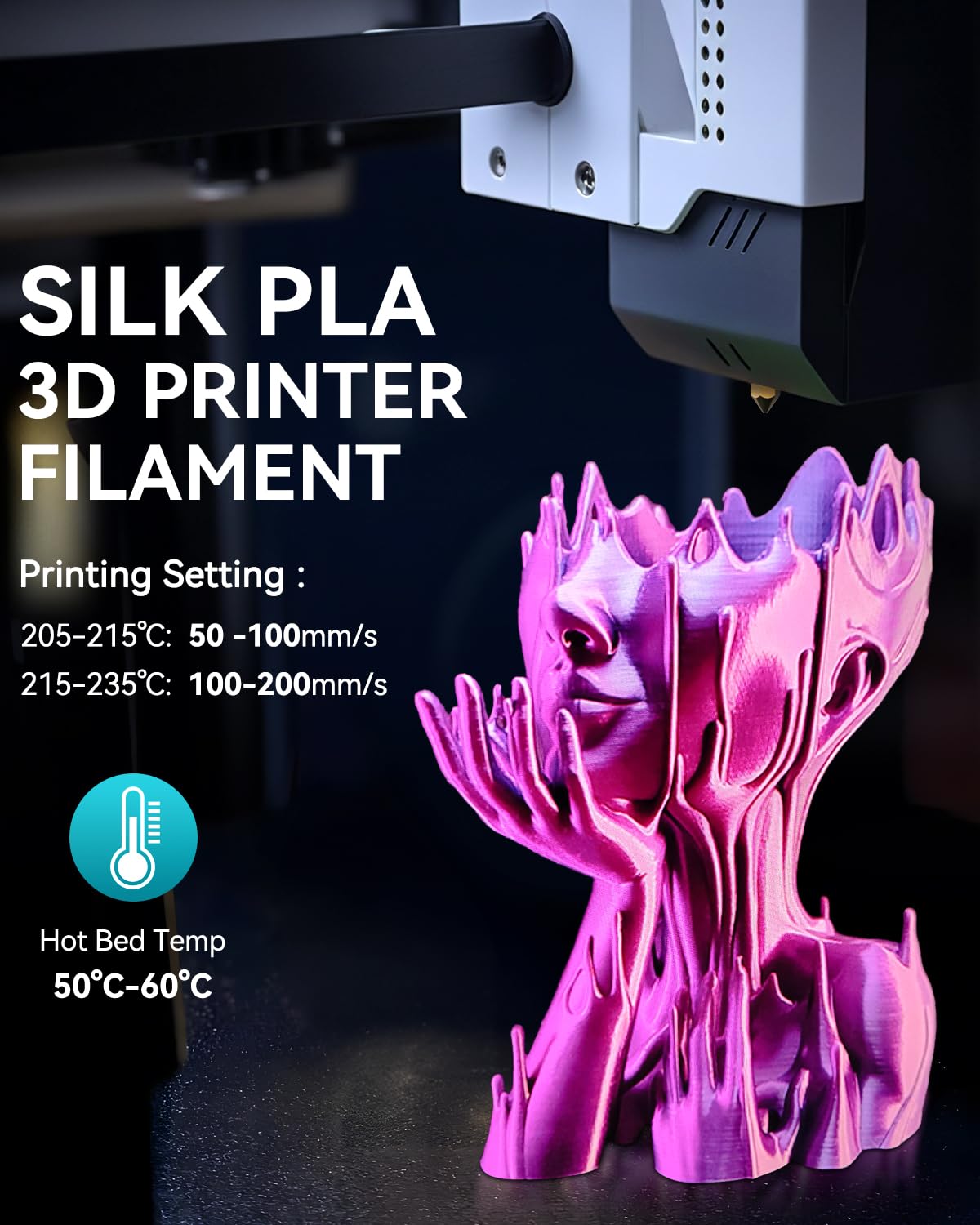 Foto 8 pulgar | Filamento Para Impresora 3d Sunlu Silk Pla, 1,75 Mm, 1 Kg, Color Gris - Venta Internacional.