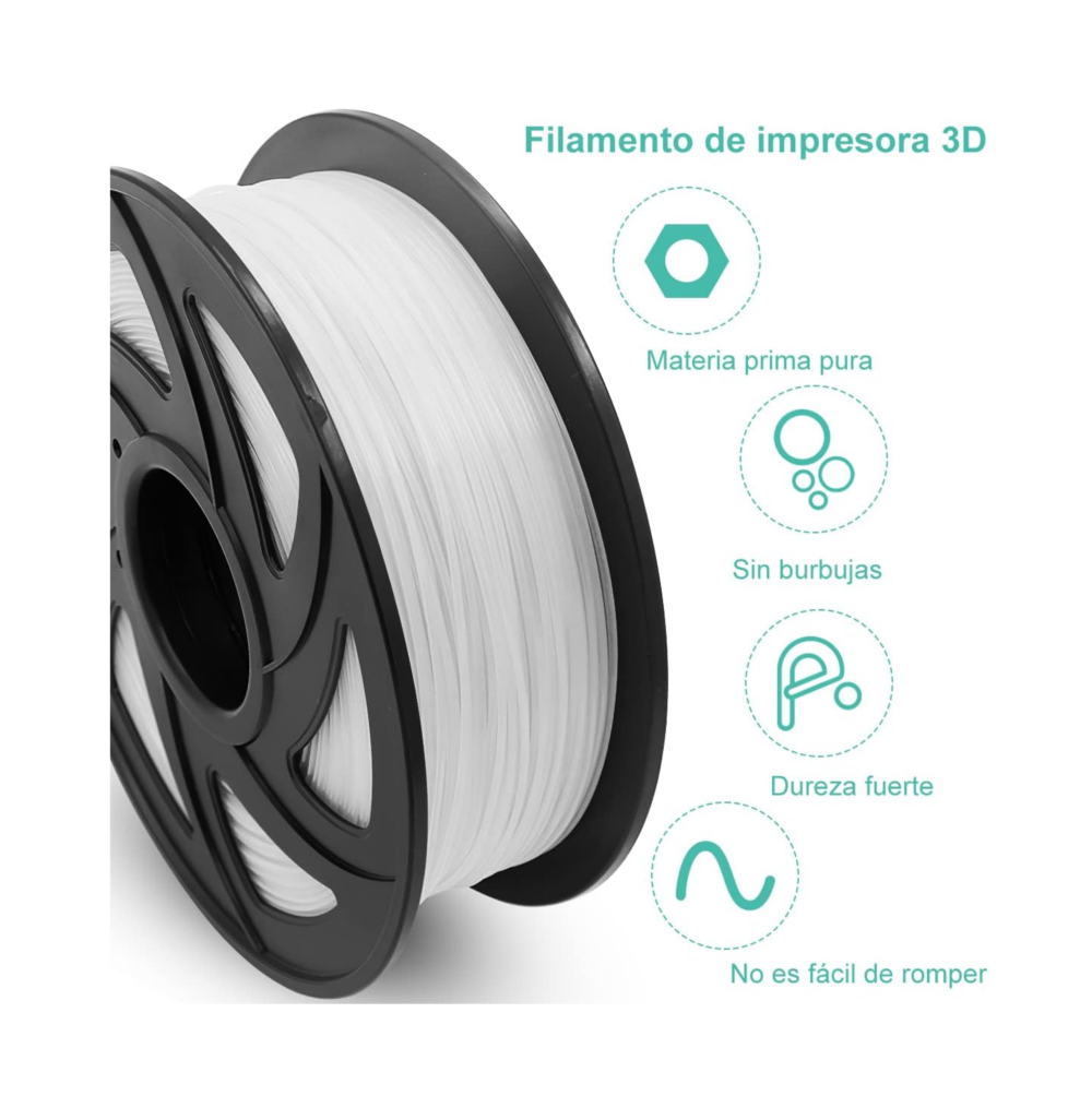 Foto 5 pulgar | Filamento Pla De 1,75 Mm, Precisión Dimensional De +/- 0,02, Belug Color Blanco