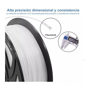 Foto 3 | Filamento De Impresora Material De Impresión 3d 1 Kg 1,75 Mm Blanco