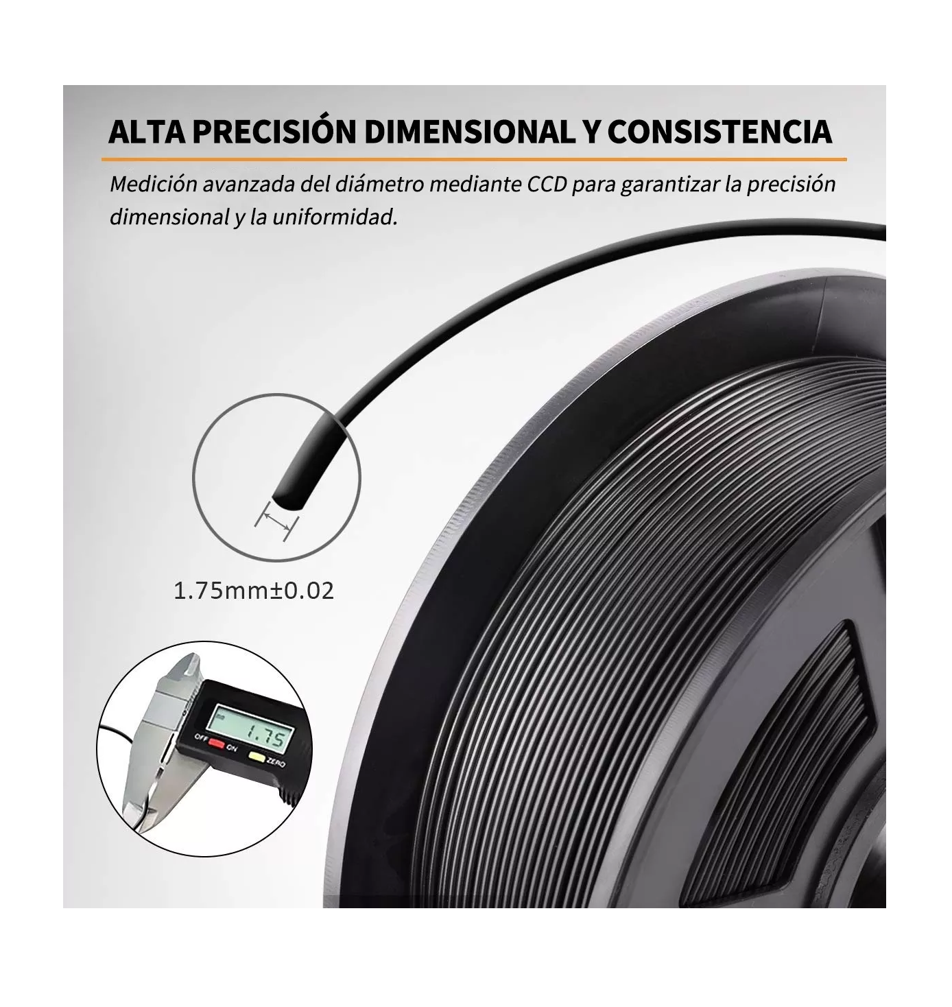 Foto 2 | Filamento Pla De 1,75 Mm, Precisión Dimensional De +/- 0,02 Negro