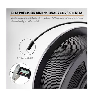 Foto 2 | Filamento Pla De 1,75 Mm, Precisión Dimensional De +/- 0,02 Negro