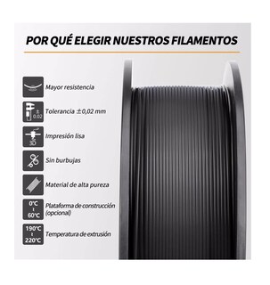 Foto 3 | Filamento Pla De 1,75 Mm, Precisión Dimensional De +/- 0,02 Negro