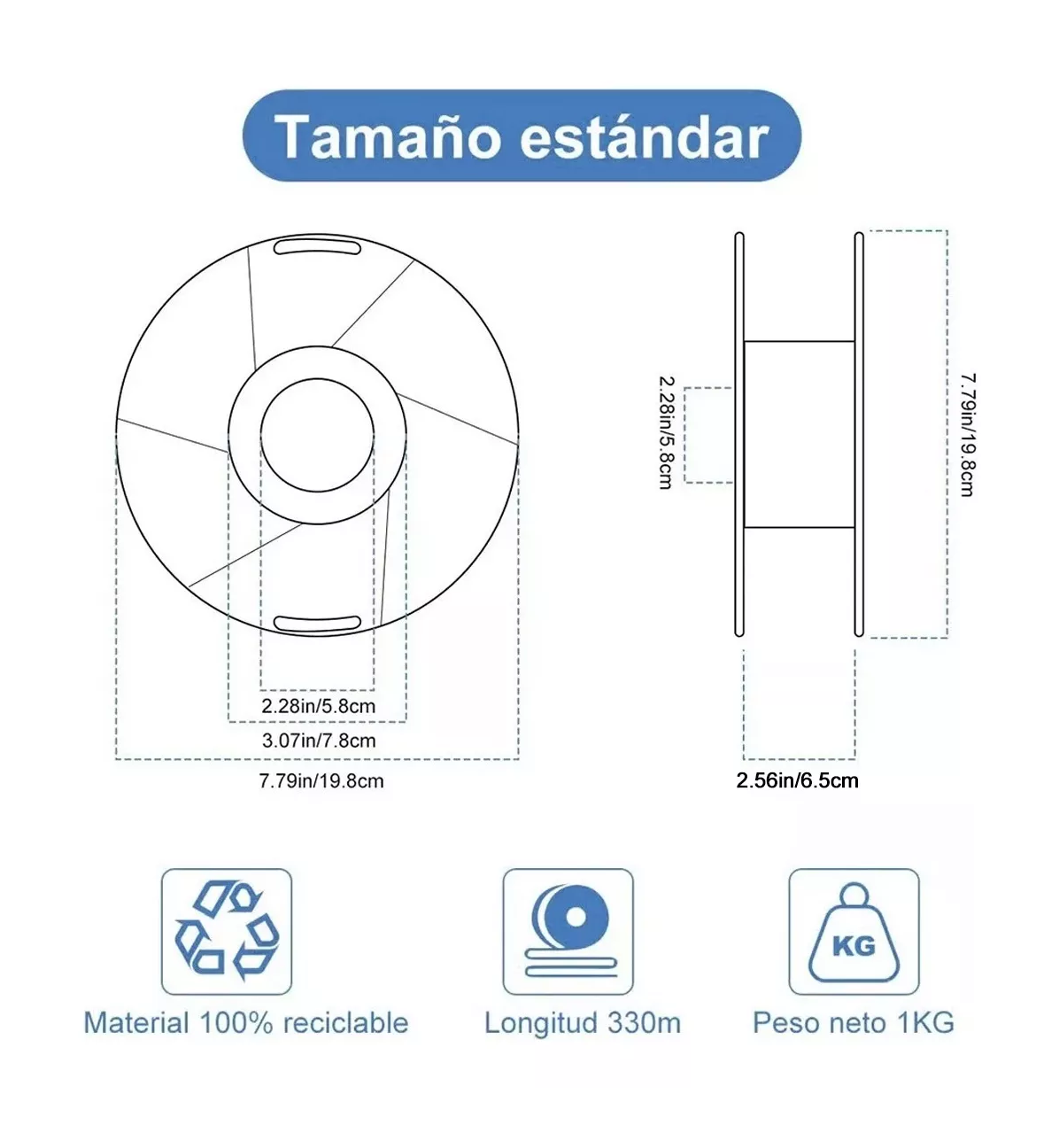 Foto 4 | Filamento Pla De 1,75 Mm, Precisión Dimensional De +/- 0,02 Negro