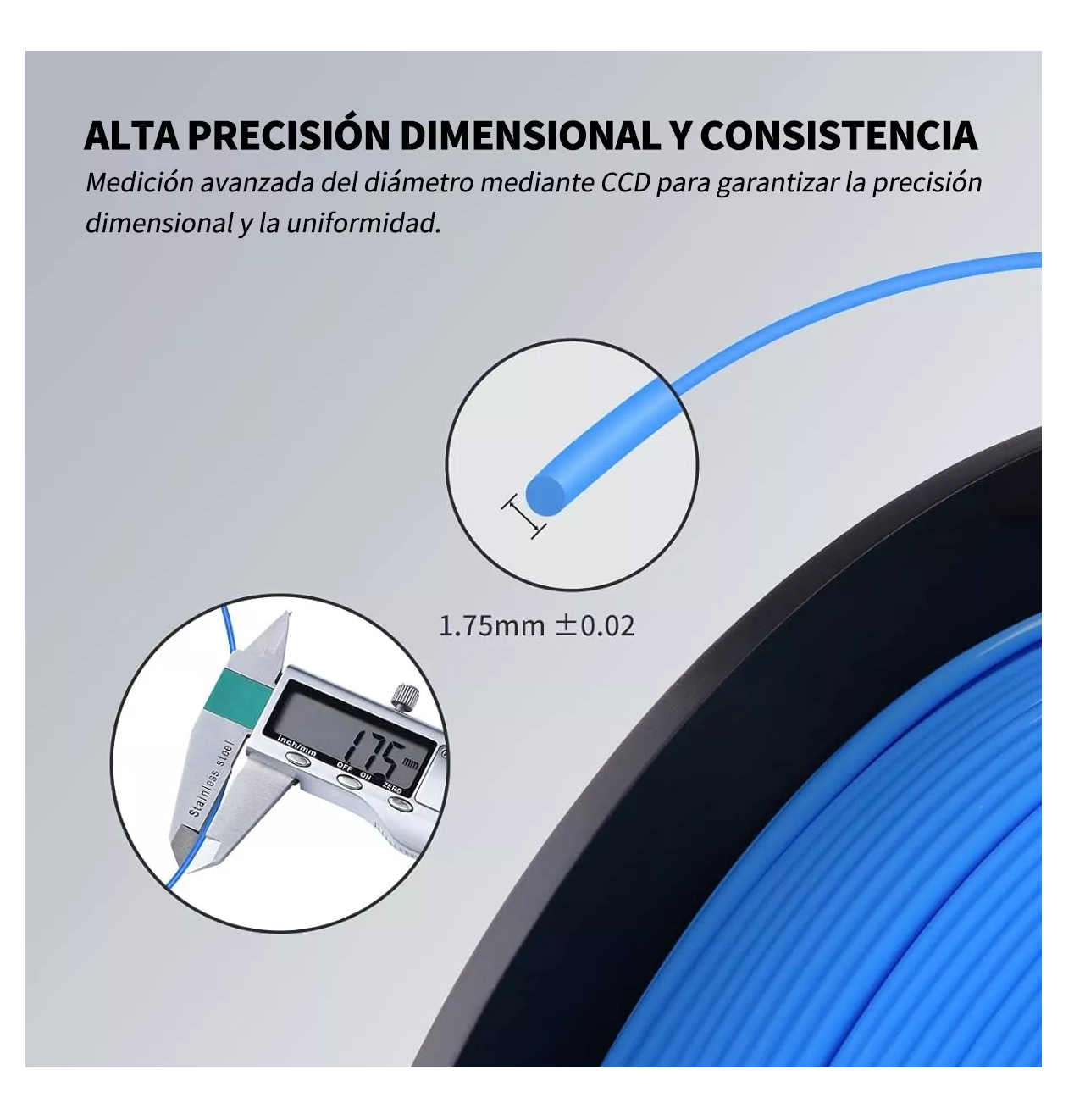 Foto 2 | Filamento Pla De 1,75 Mm, Precisión Dimensional De +/- 0,02 Azul