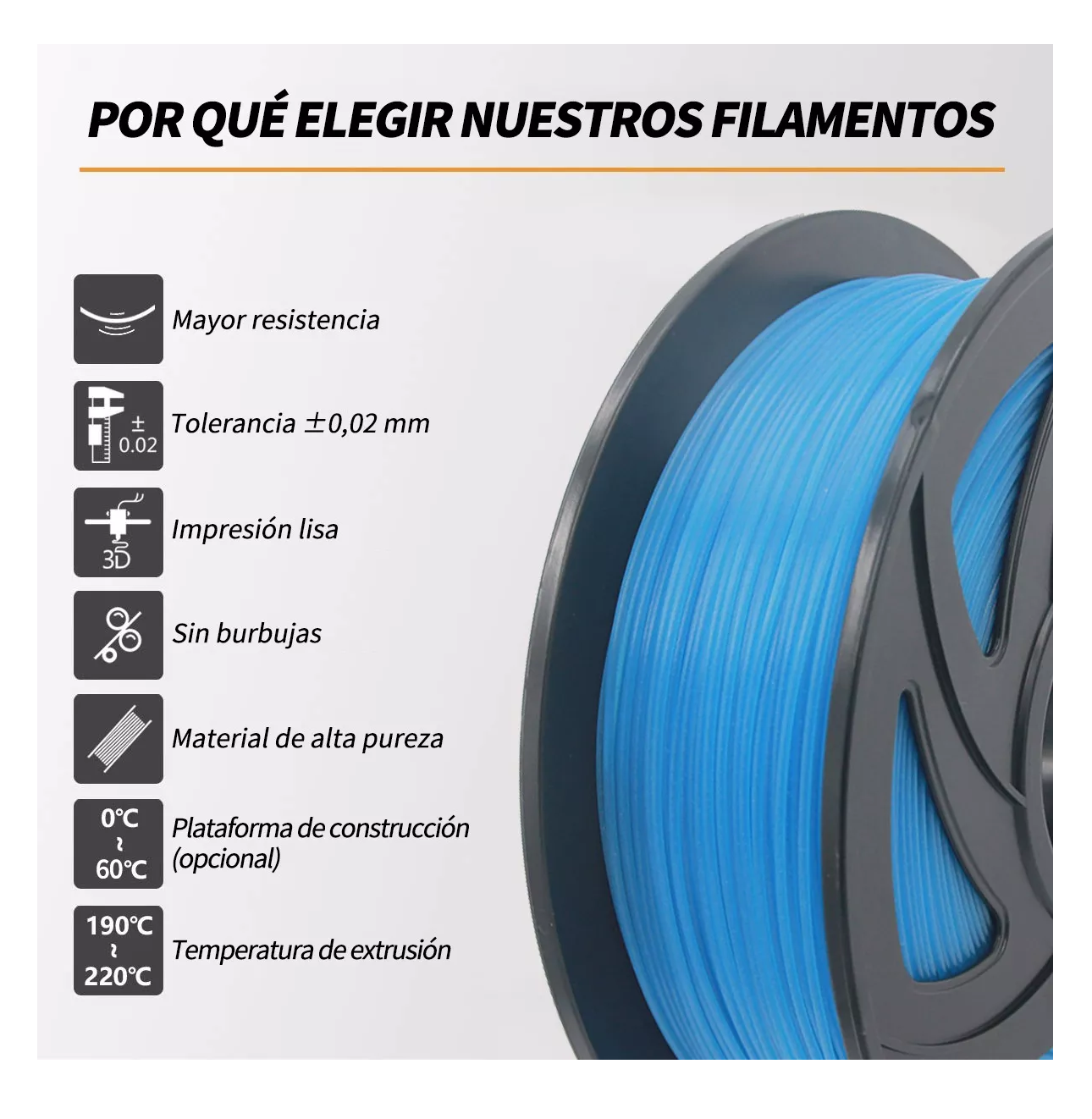 Foto 4 pulgar | Filamento Pla De 1,75 Mm, Precisión Dimensional De +/- 0,02 Azul