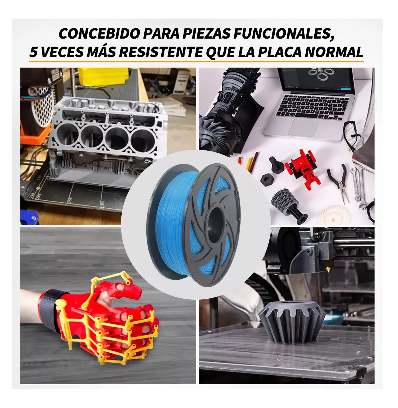 Foto 5 pulgar | Filamento Pla De 1,75 Mm, Precisión Dimensional De +/- 0,02 Azul