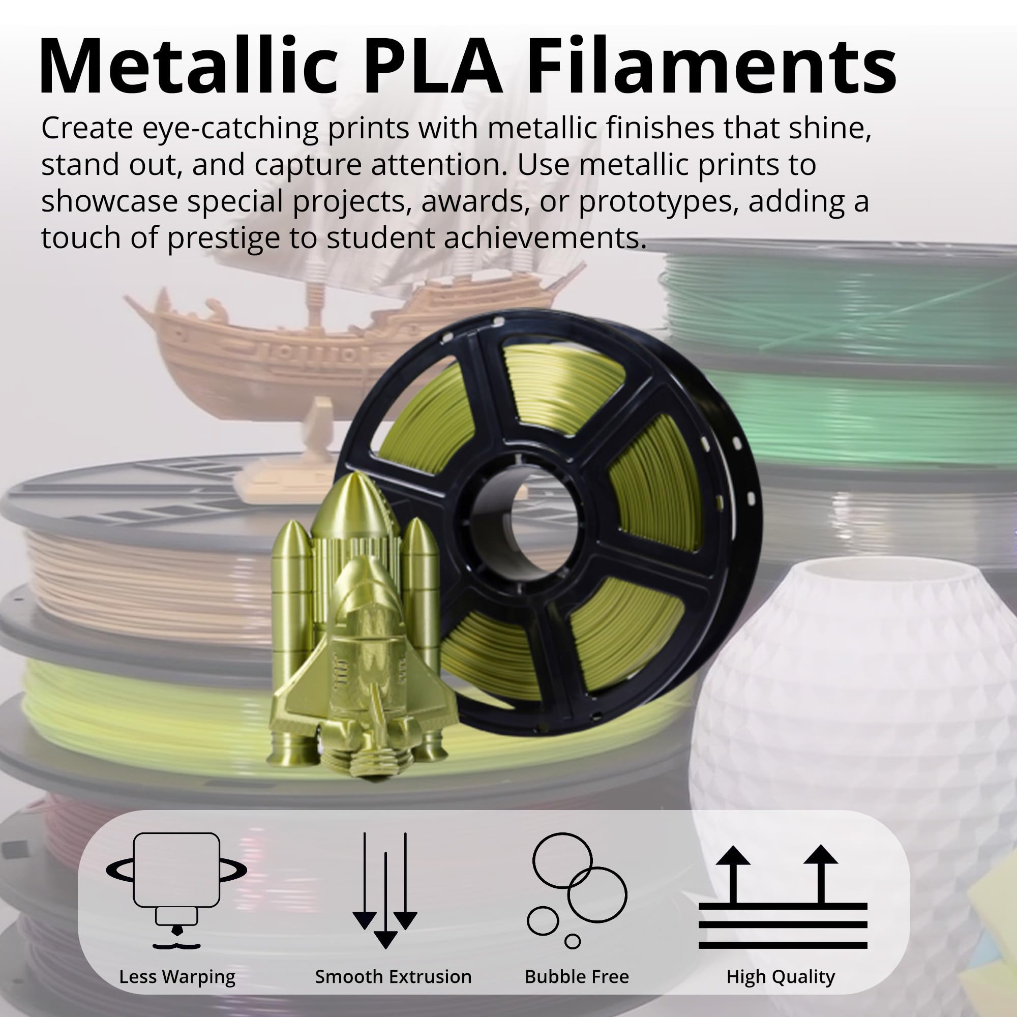 Foto 3 pulgar | Filamento Makerbot Metallic Color Series Pla 1.75 Mm 1 Kg - Venta Internacional.
