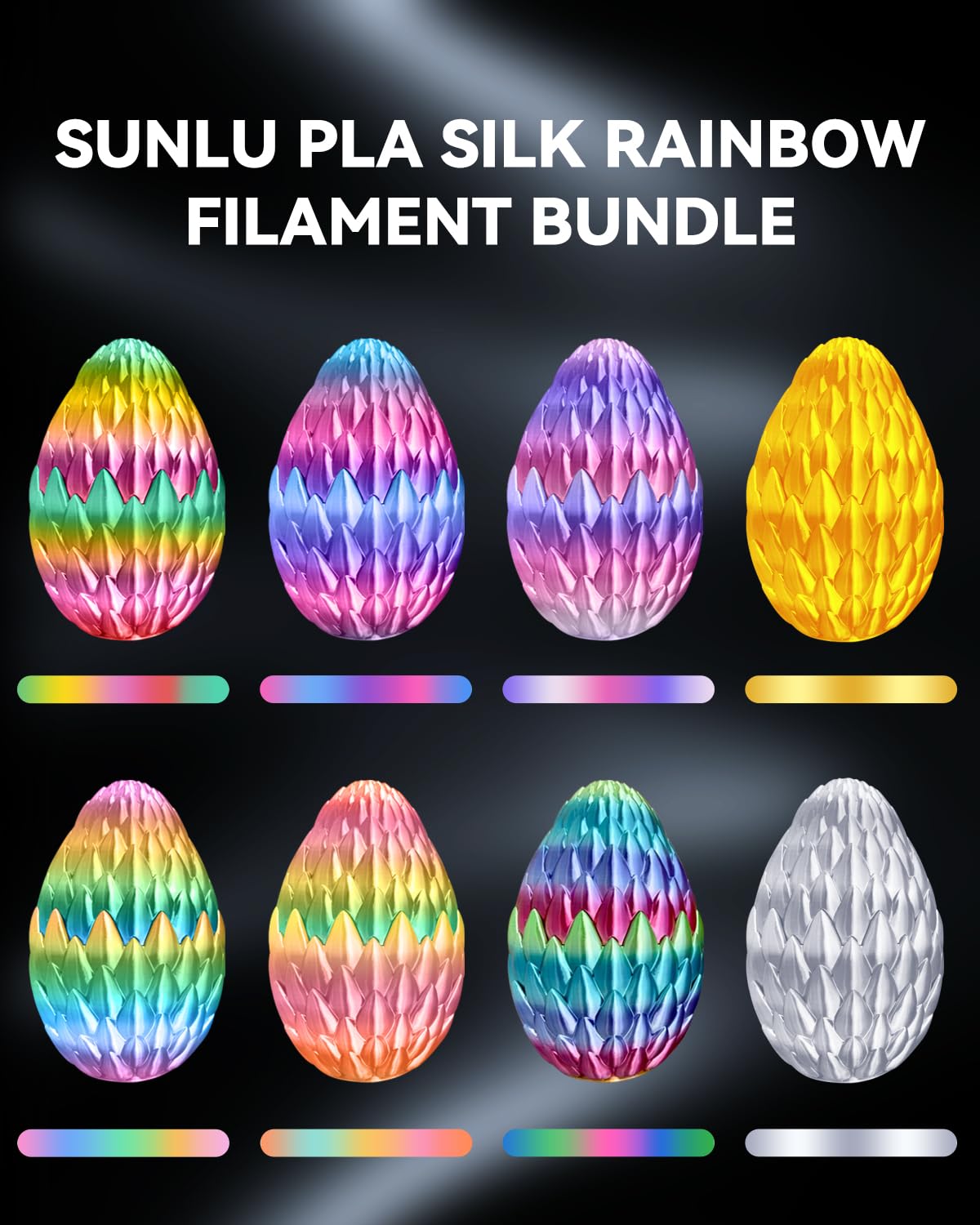 Foto 4 pulgar | Paquete De Filamentos Para Impresora 3d Sunlu Pla Silk Rainbow, 2 Kg - Venta Internacional.
