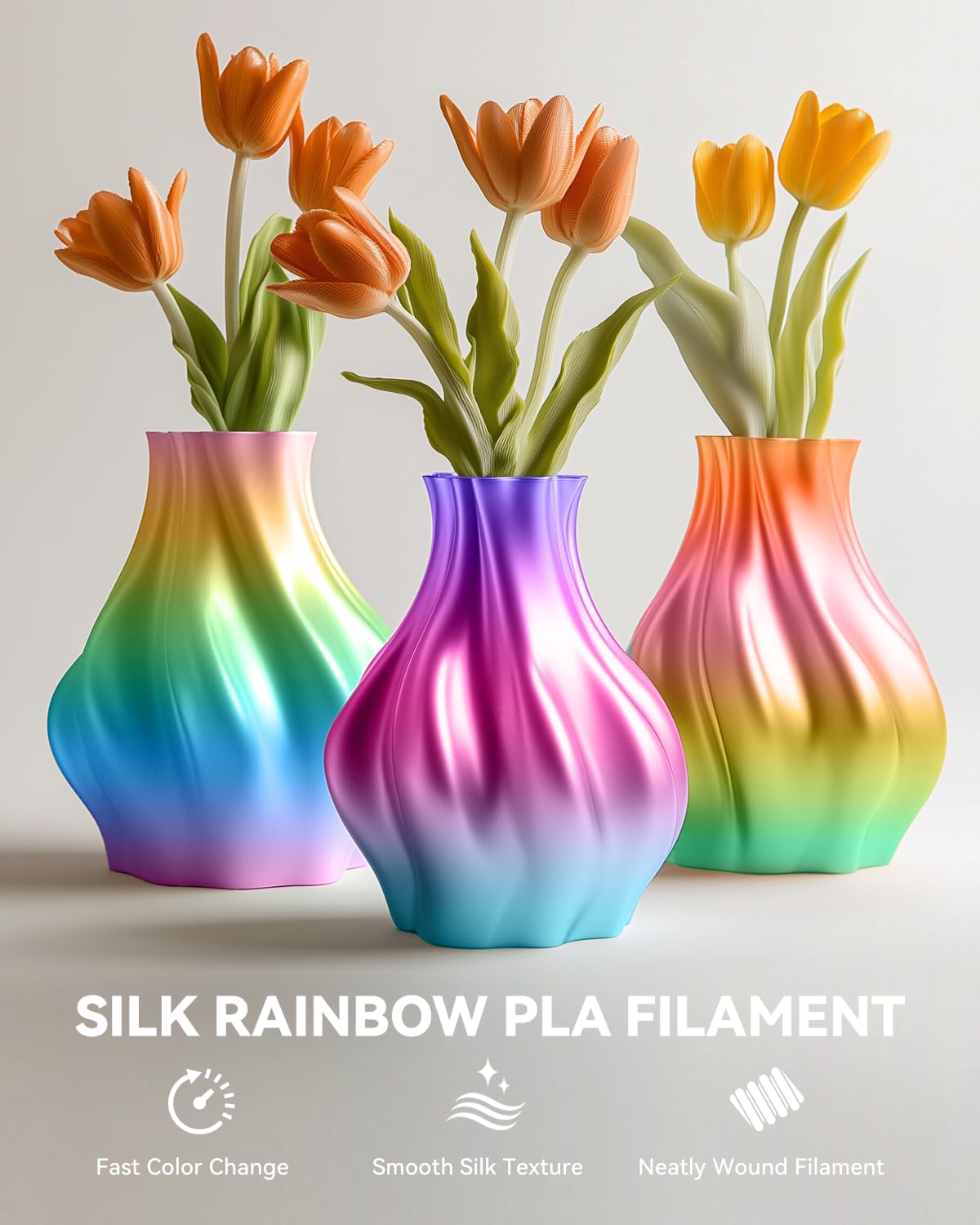 Foto 5 pulgar | Paquete De Filamentos Para Impresora 3d Sunlu Pla Silk Rainbow, 2 Kg - Venta Internacional.
