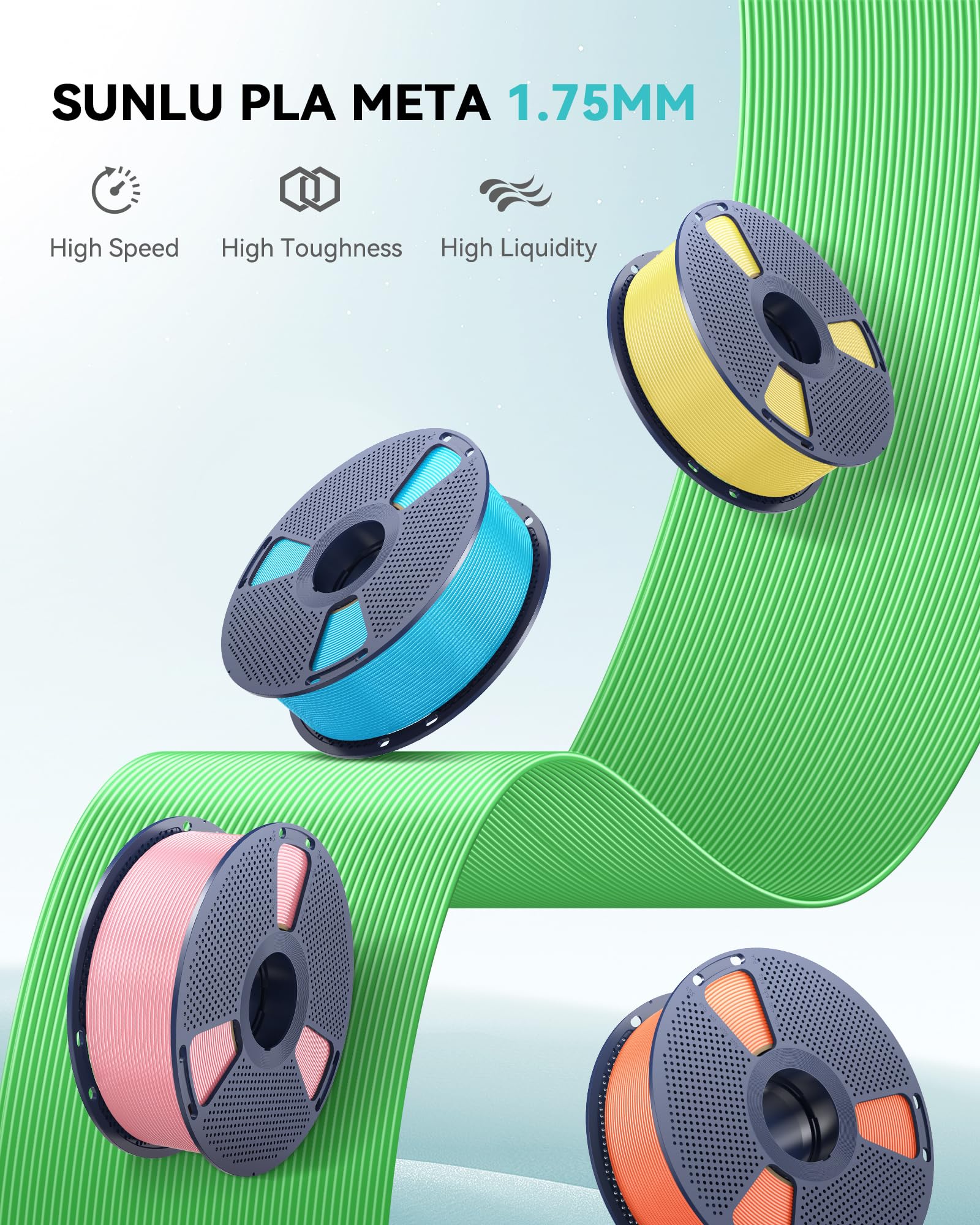 Foto 2 | Paquete De Filamento Para Impresora 3d Sunlu Pla Meta De 1,75 Mm Y 4 Kg - Venta Internacional.