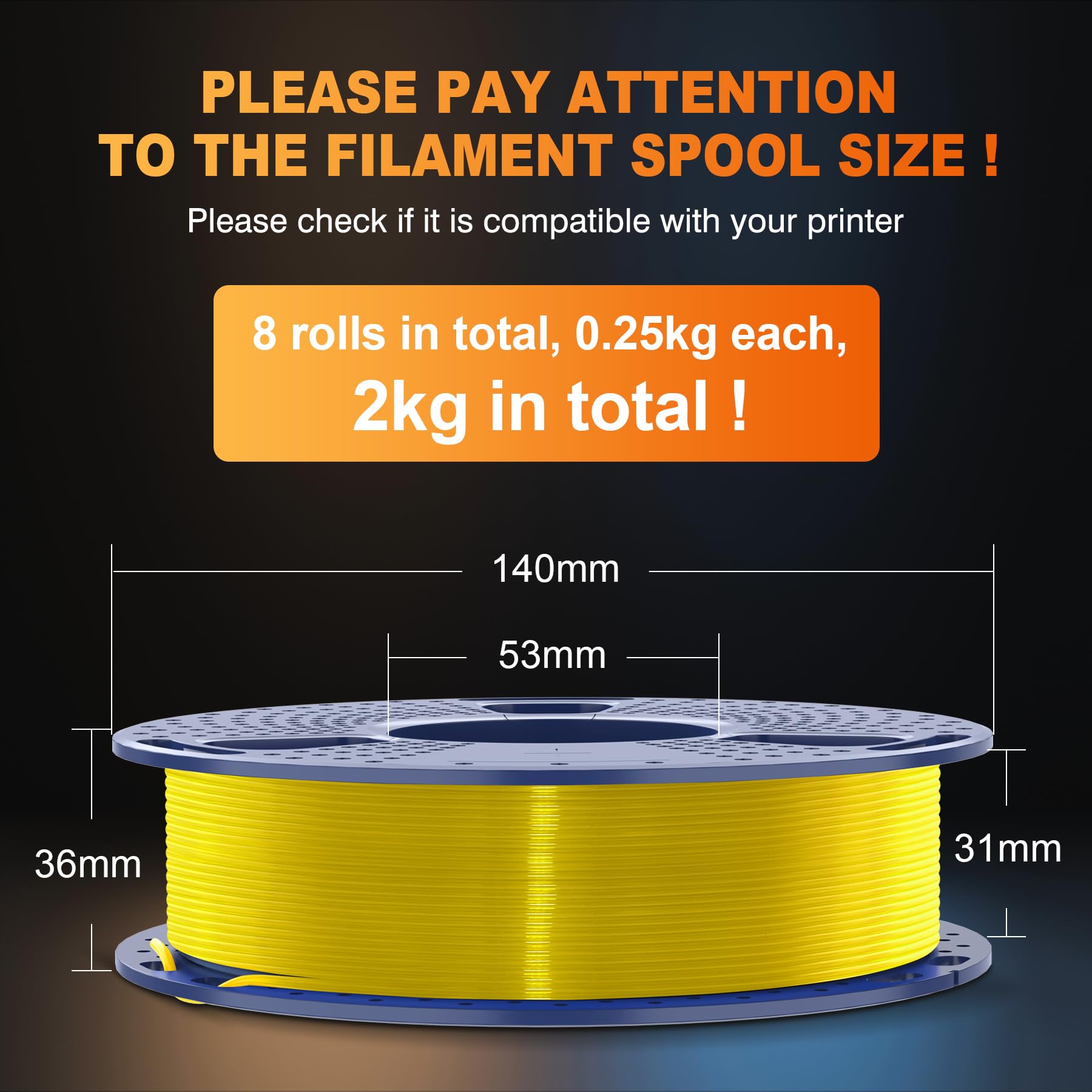 Foto 3 pulgar | Filamento Para Impresora 3d Sunlu Pla De 1,75 Mm, 250 G, 8 Rollos, Multicolor - Venta Internacional.
