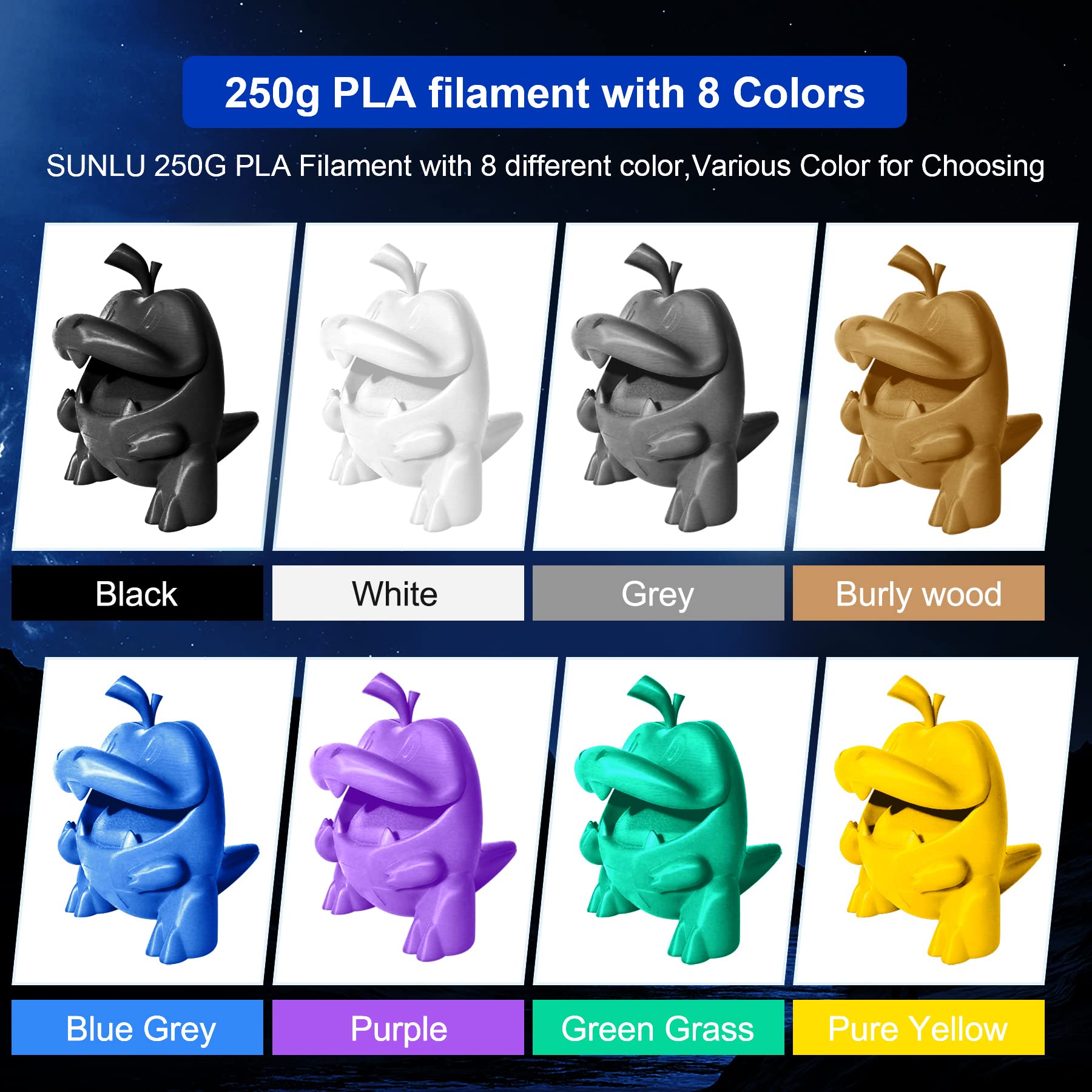 Foto 4 pulgar | Filamento Para Impresora 3d Sunlu Pla De 1,75 Mm, 250 G, 8 Rollos, Multicolor - Venta Internacional.