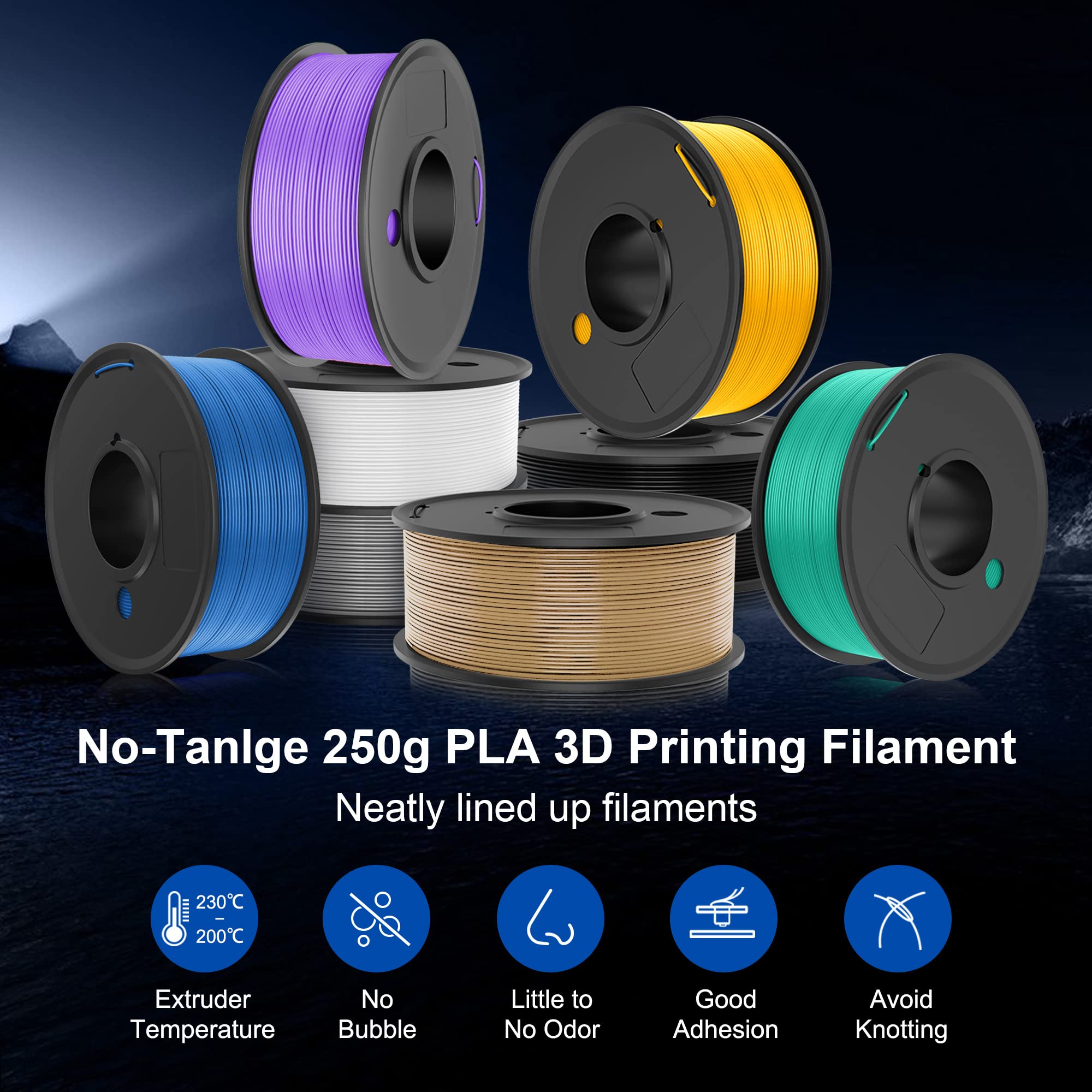 Foto 8 pulgar | Filamento Para Impresora 3d Sunlu Pla De 1,75 Mm, 250 G, 8 Rollos, Multicolor - Venta Internacional.
