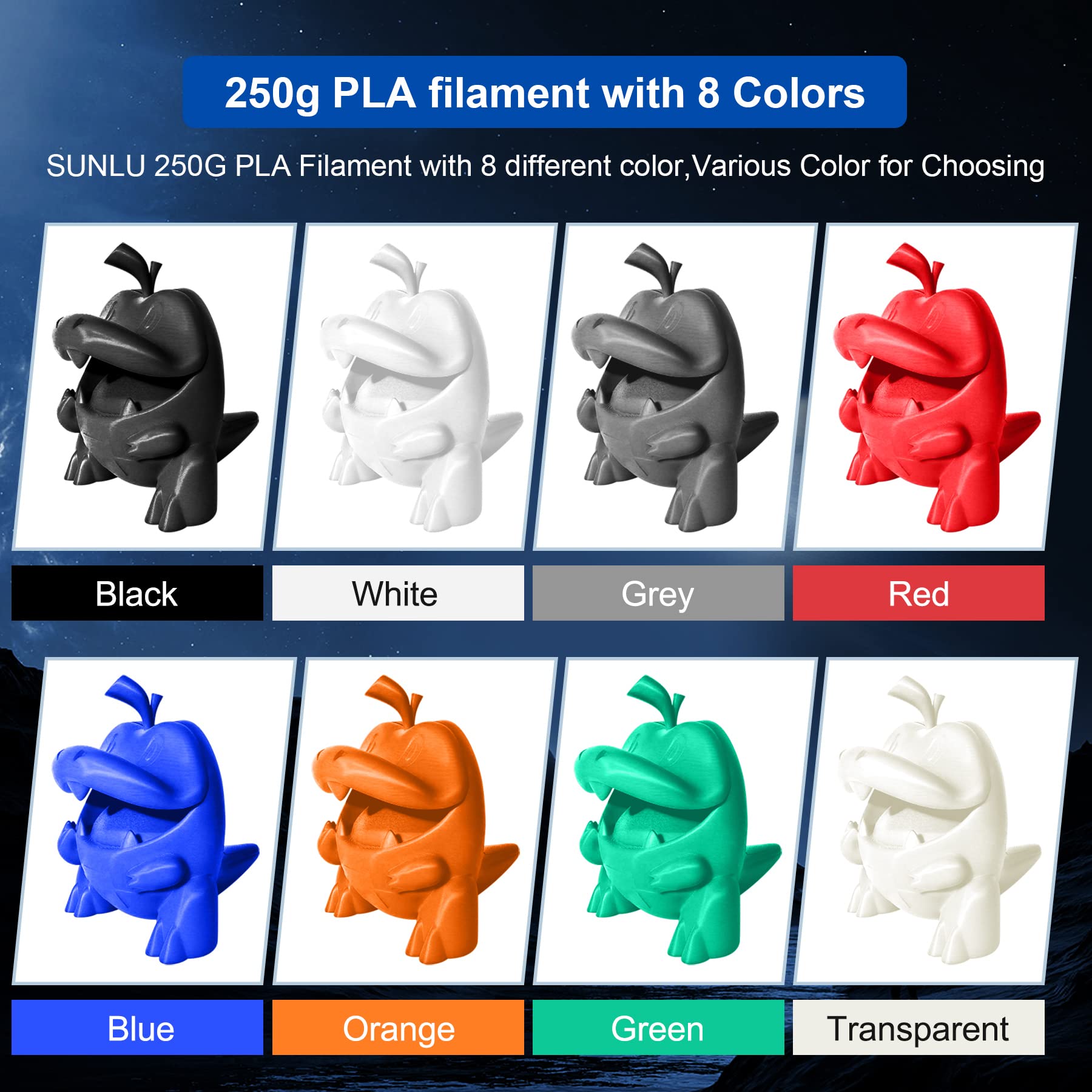 Foto 2 | Filamento Para Impresora 3d Sunlu Pla De 1,75 Mm, Paquete De 250 G (8 Rollos) - Venta Internacional.