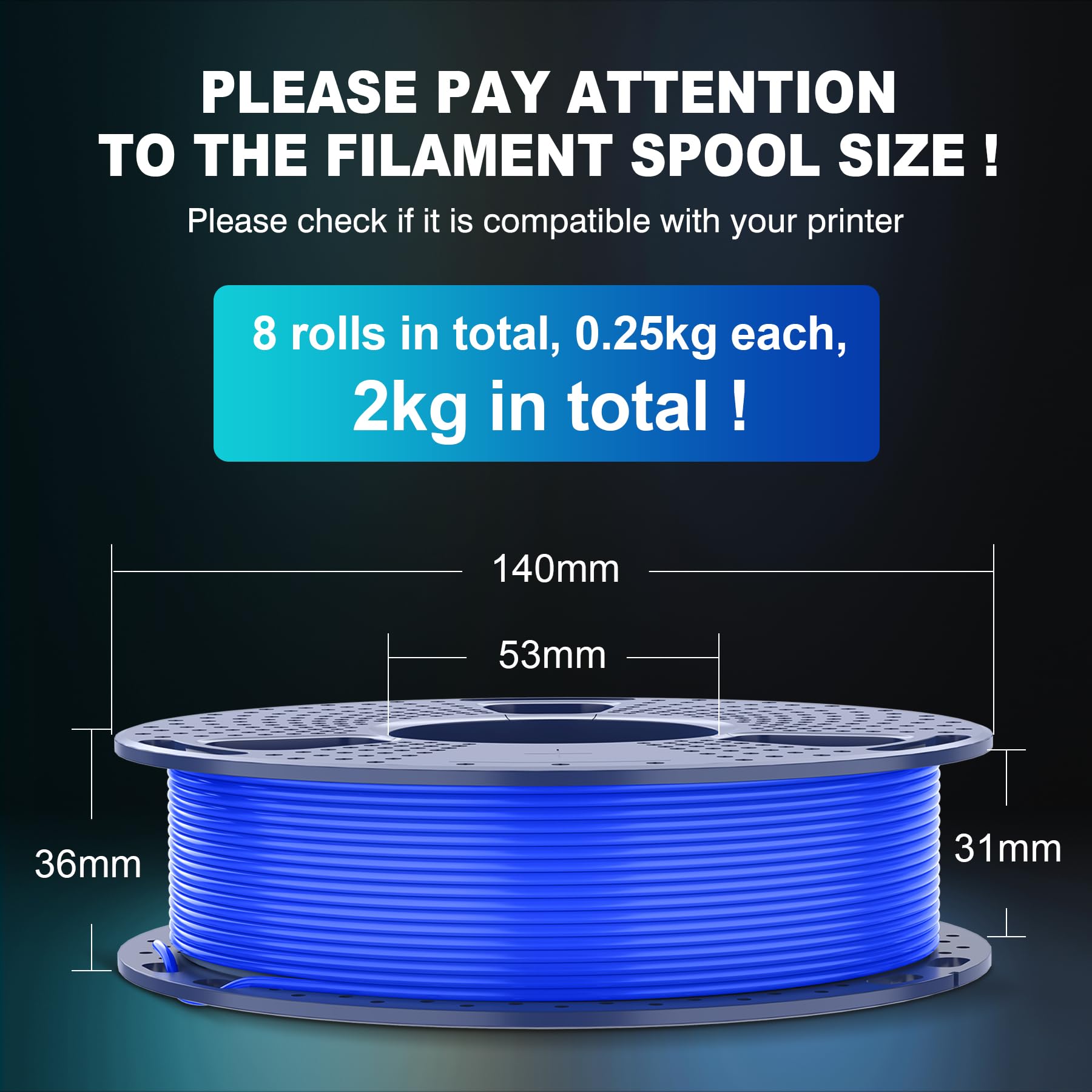 Foto 4 pulgar | Filamento Para Impresora 3d Sunlu Pla De 1,75 Mm, Paquete De 250 G (8 Rollos) - Venta Internacional.