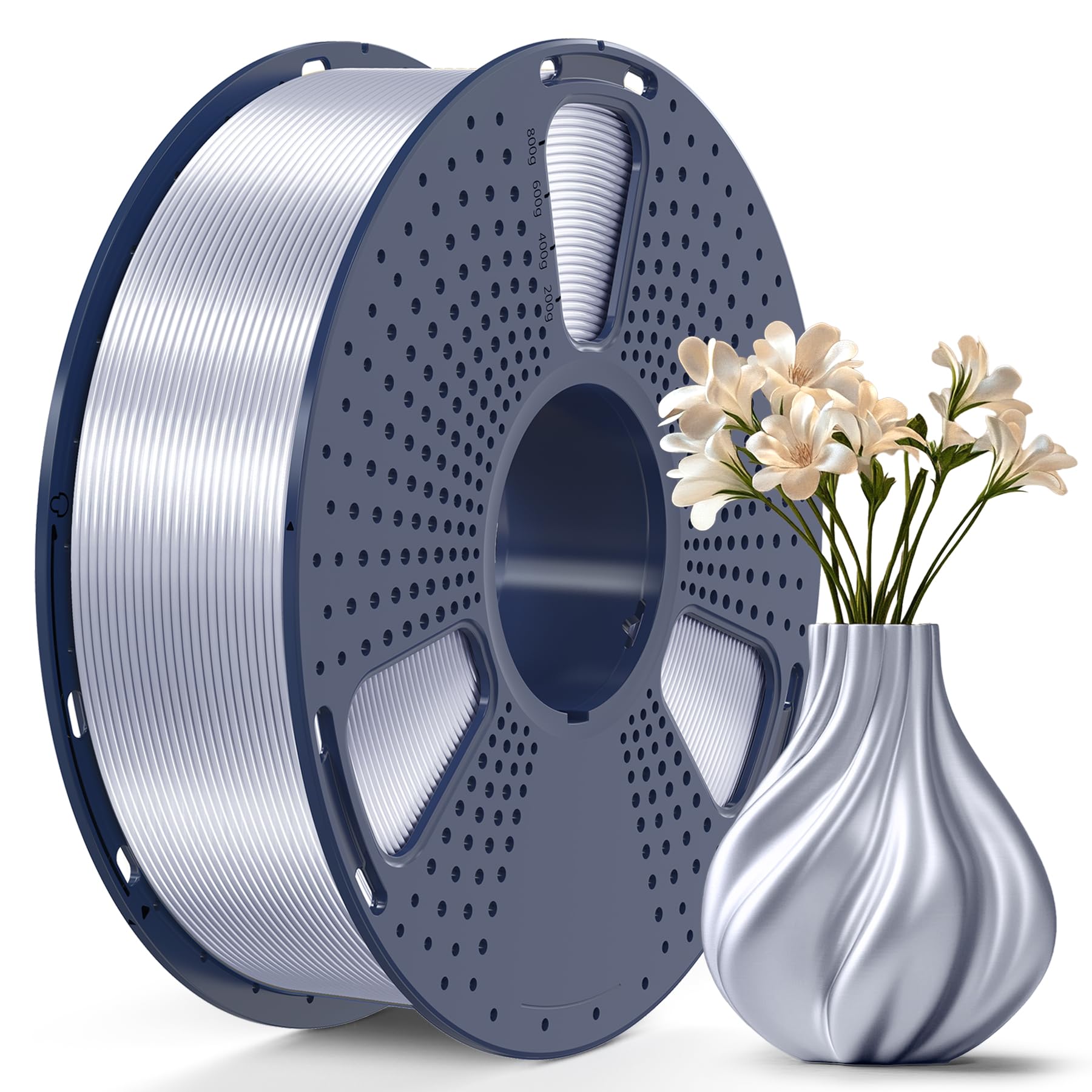 Foto 1 | Filamento Para Impresora 3d Sunlu Shiny Silk Pla, 1,75 Mm, Plata, 1 Kg - Venta Internacional.